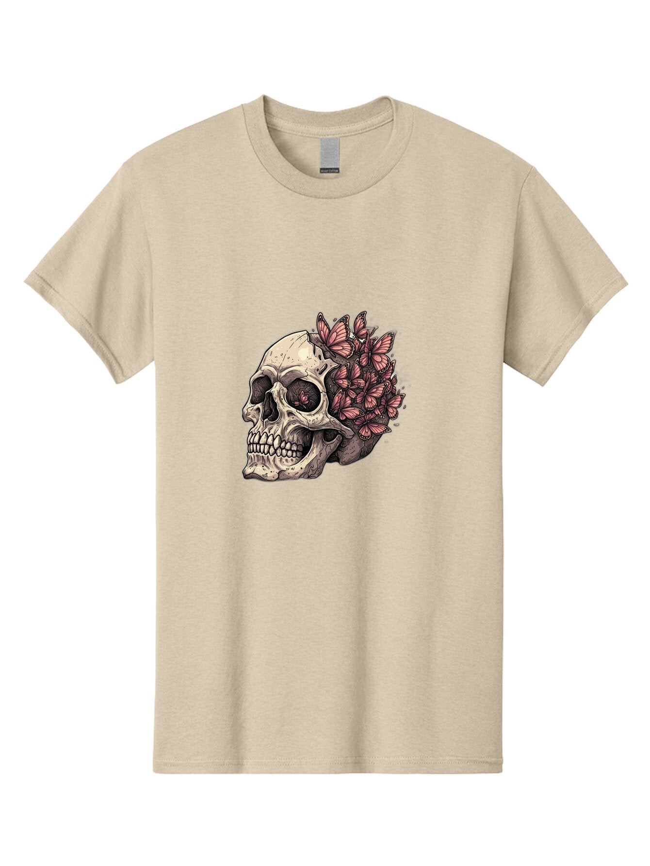 Butterflies-Emerging-From-Skull Men'S Graphic Tee, 100% Cotton, Comfortable Casual Summer Wear, Machine Washable, Vintage Camera, Old Camera, Antique Camera, Black Camera, Classic Photography, Photography Equipment, Nostalgic Device, Bap186 5