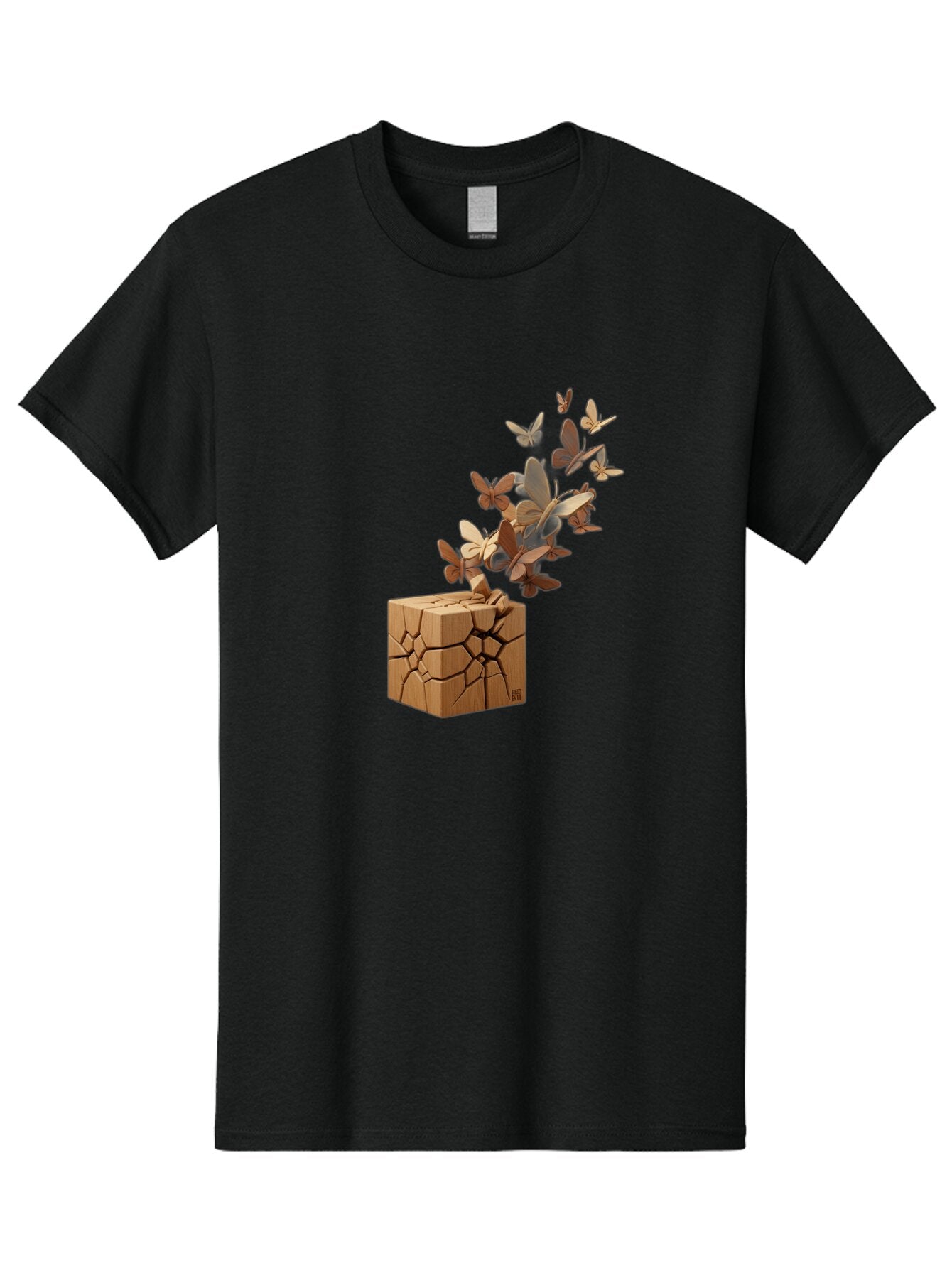 Butterflies-Emerging-From-Wooden-Block Men'S Graphic Tee, 100% Cotton, Comfortable Casual Summer Wear, Machine Washable, Vintage Camera, Old Camera, Antique Camera, Black Camera, Classic Photography, Photography Equipment, Nostalgic Device, Bap187 15