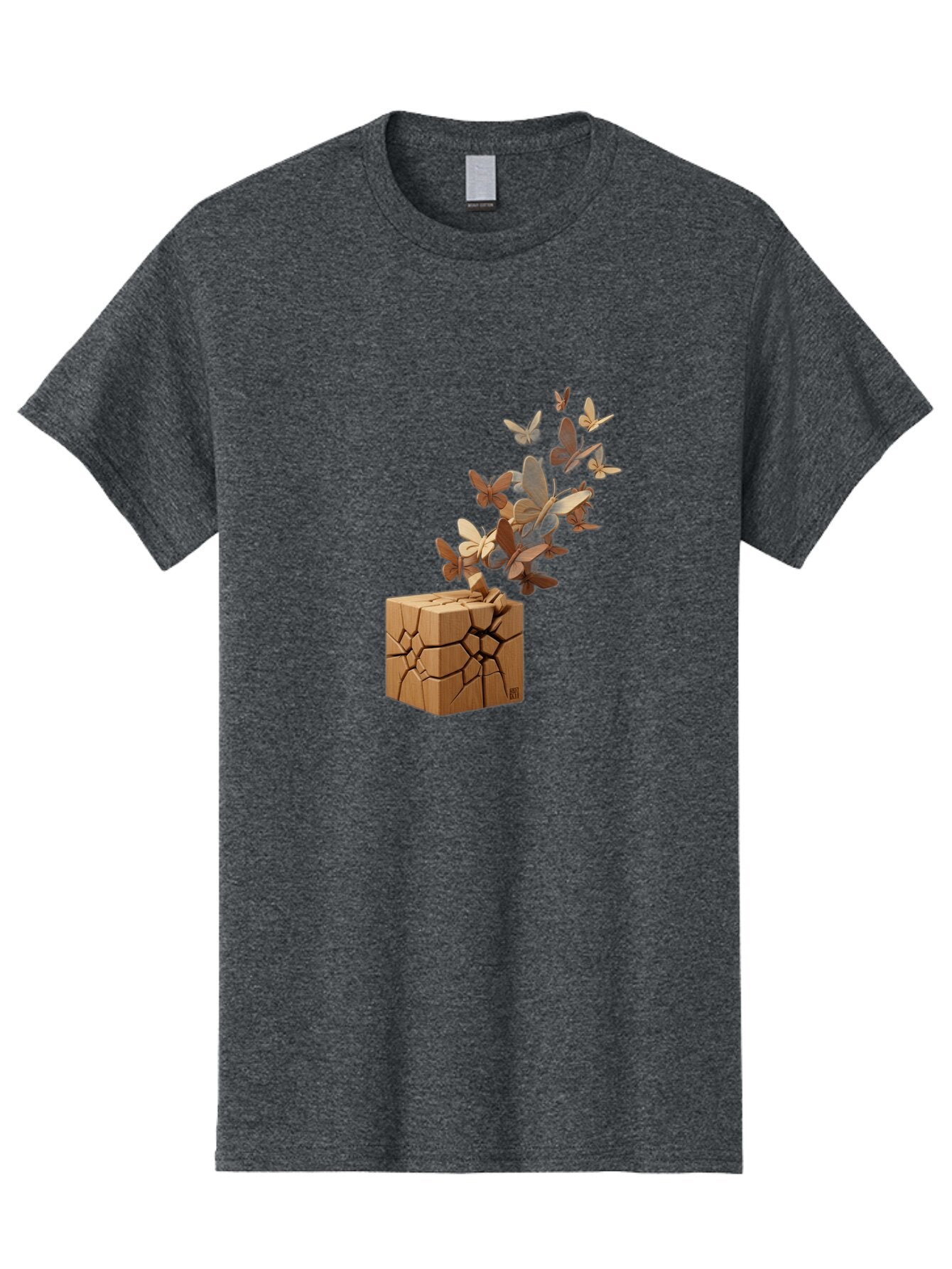 Butterflies-Emerging-From-Wooden-Block Men'S Graphic Tee, 100% Cotton, Comfortable Casual Summer Wear, Machine Washable, Vintage Camera, Old Camera, Antique Camera, Black Camera, Classic Photography, Photography Equipment, Nostalgic Device, Bap187 4