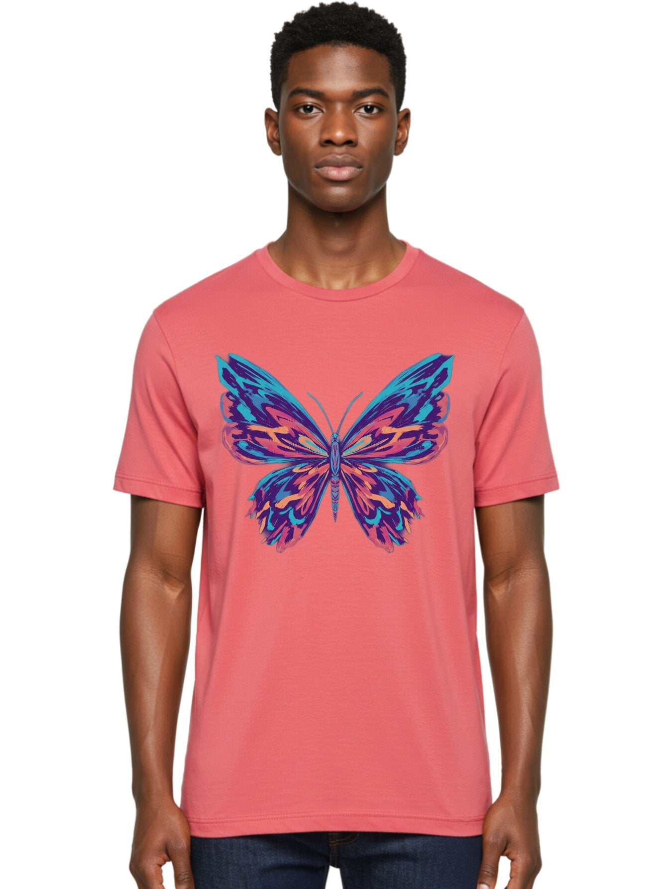 Butterfly-1 Men'S Graphic Tee, 100% Cotton, Comfortable Casual Summer Wear, Machine Washable, Vintage Camera, Old Camera, Antique Camera, Black Camera, Classic Photography, Photography Equipment, Nostalgic Device, Film Camera, Camera Art Bap188 27