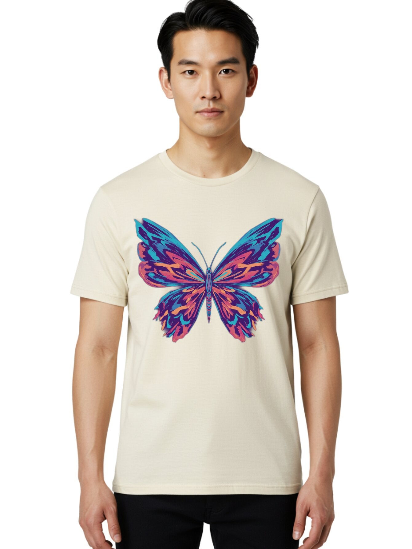 Butterfly-1 Men'S Graphic Tee, 100% Cotton, Comfortable Casual Summer Wear, Machine Washable, Vintage Camera, Old Camera, Antique Camera, Black Camera, Classic Photography, Photography Equipment, Nostalgic Device, Film Camera, Camera Art Bap188 16