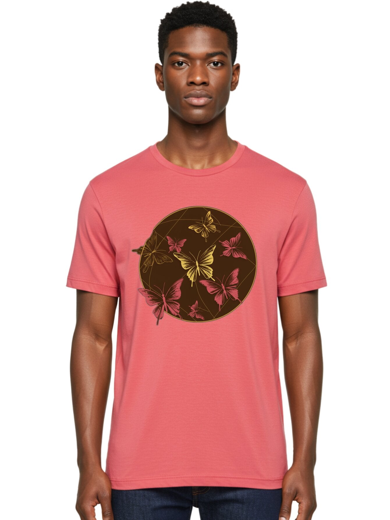 Butterfly-Circle Men'S Graphic Tee, 100% Cotton, Comfortable Casual Summer Wear, Machine Washable, Vintage Camera, Old Camera, Antique Camera, Black Camera, Classic Photography, Photography Equipment, Nostalgic Device, Film Camera, Camera Art Bap189 23