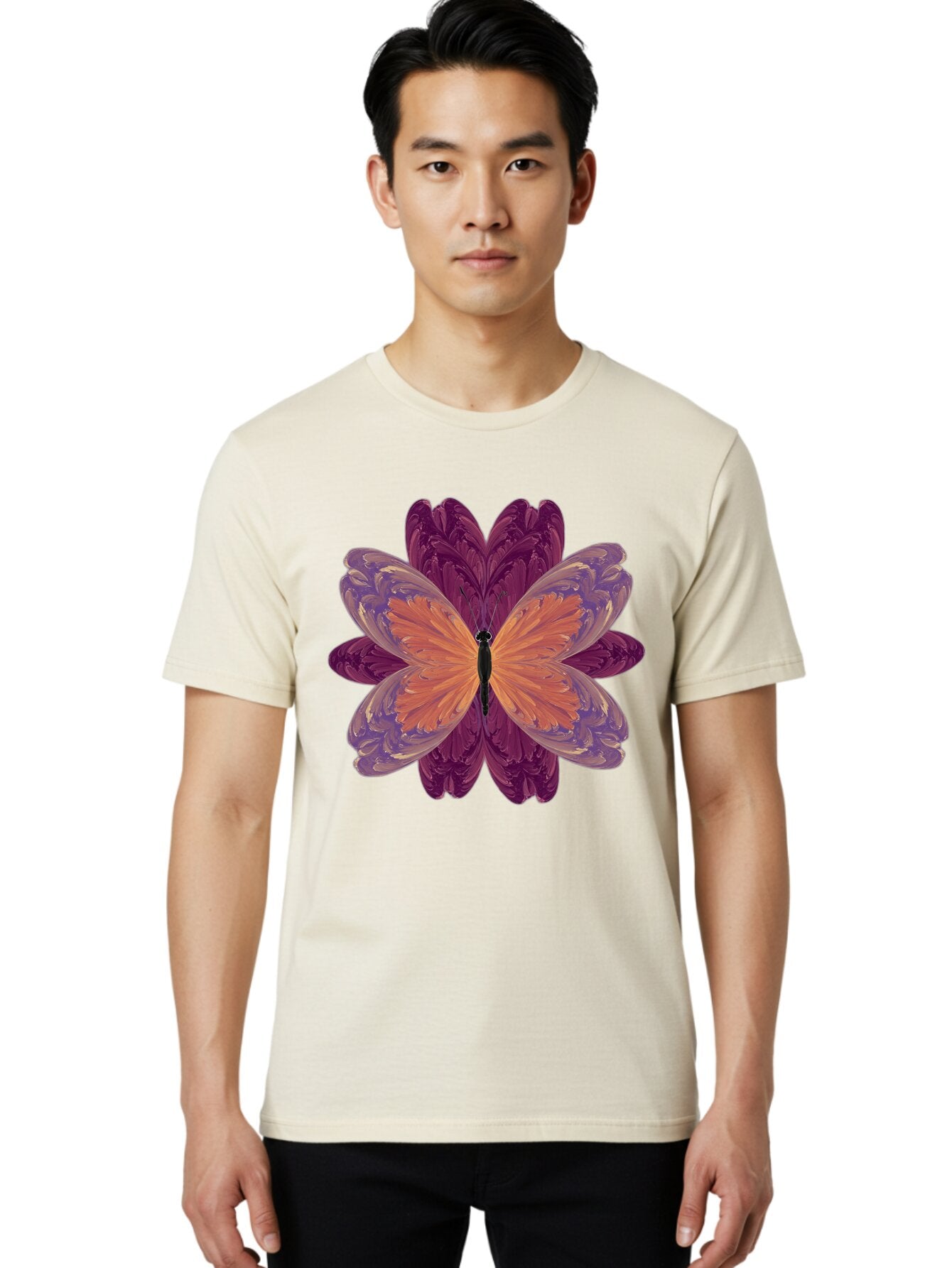 Butterfly-Flower-1 Men'S Graphic Tee, 100% Cotton, Comfortable Casual Summer Wear, Machine Washable, Vintage Camera, Old Camera, Antique Camera, Black Camera, Classic Photography, Photography Equipment, Nostalgic Device, Film Camera, Bap190 30