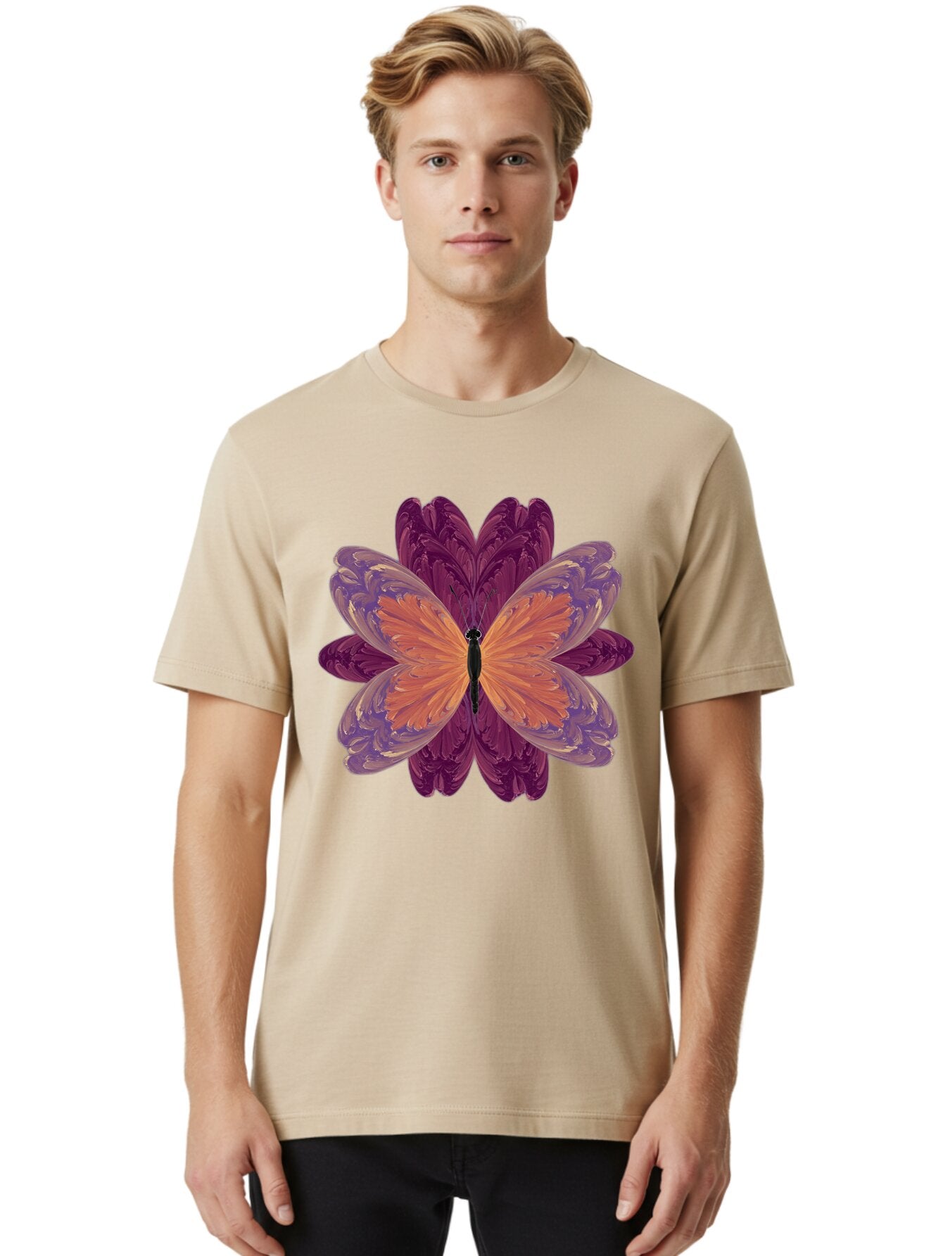 Butterfly-Flower-1 Men'S Graphic Tee, 100% Cotton, Comfortable Casual Summer Wear, Machine Washable, Vintage Camera, Old Camera, Antique Camera, Black Camera, Classic Photography, Photography Equipment, Nostalgic Device, Film Camera, Bap190 26