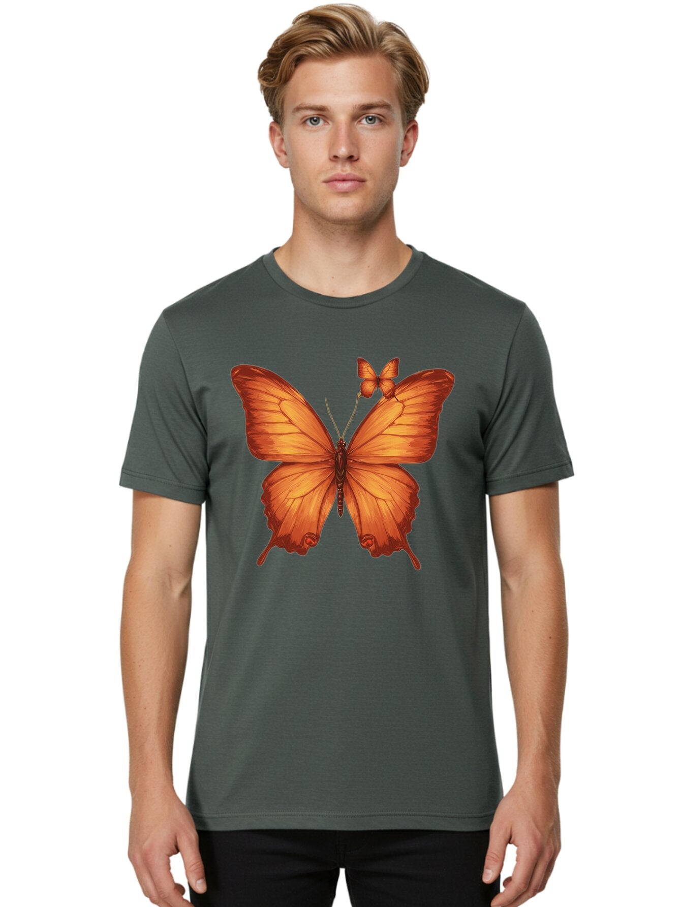 Butterfly-Illustration Men'S Graphic Tee, 100% Cotton, Comfortable Casual Summer Wear, Machine Washable, Vintage Camera, Old Camera, Antique Camera, Black Camera, Classic Photography, Photography Equipment, Nostalgic Device, Film Camera, Bap192 23