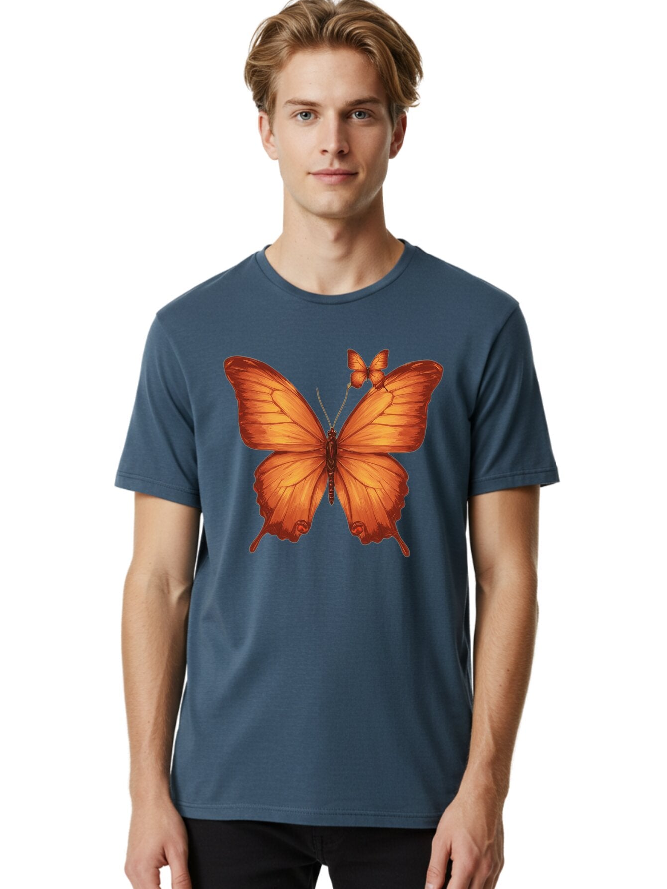 Butterfly-Illustration Men'S Graphic Tee, 100% Cotton, Comfortable Casual Summer Wear, Machine Washable, Vintage Camera, Old Camera, Antique Camera, Black Camera, Classic Photography, Photography Equipment, Nostalgic Device, Film Camera, Bap192 25