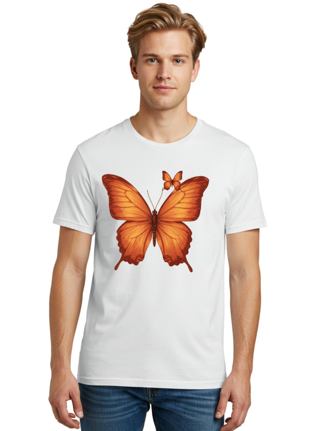 Butterfly-Illustration Men'S Graphic Tee, 100% Cotton, Comfortable Casual Summer Wear, Machine Washable, Vintage Camera, Old Camera, Antique Camera, Black Camera, Classic Photography, Photography Equipment, Nostalgic Device, Film Camera, Bap192 24