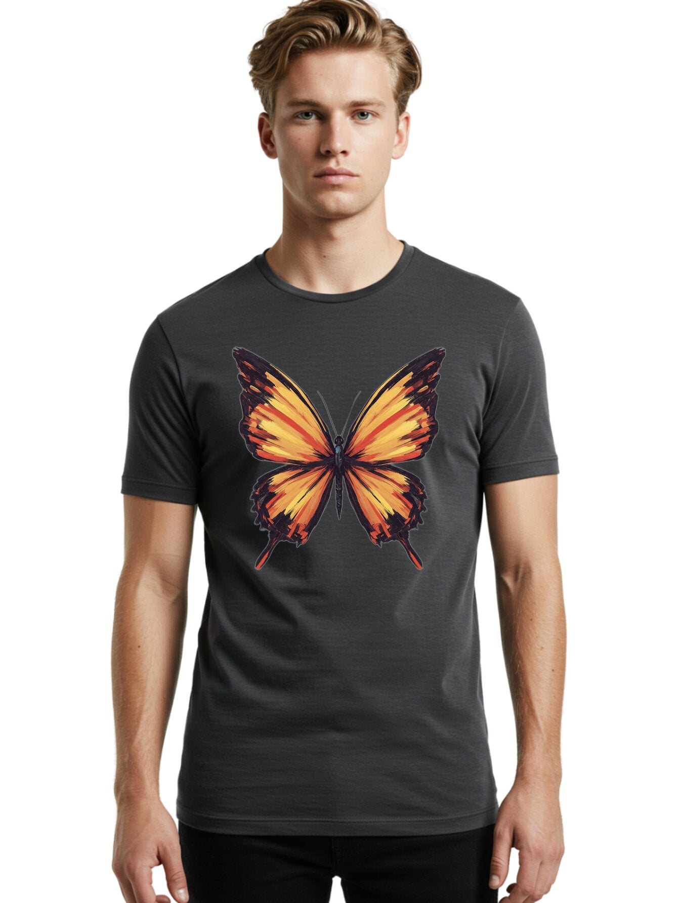 Butterfly Men'S Graphic Tee, 100% Cotton, Comfortable Casual Summer Wear, Machine Washable, Vintage Camera, Old Camera, Antique Camera, Black Camera, Classic Photography, Photography Equipment, Nostalgic Device, Film Camera, Camera Art Bap193 30