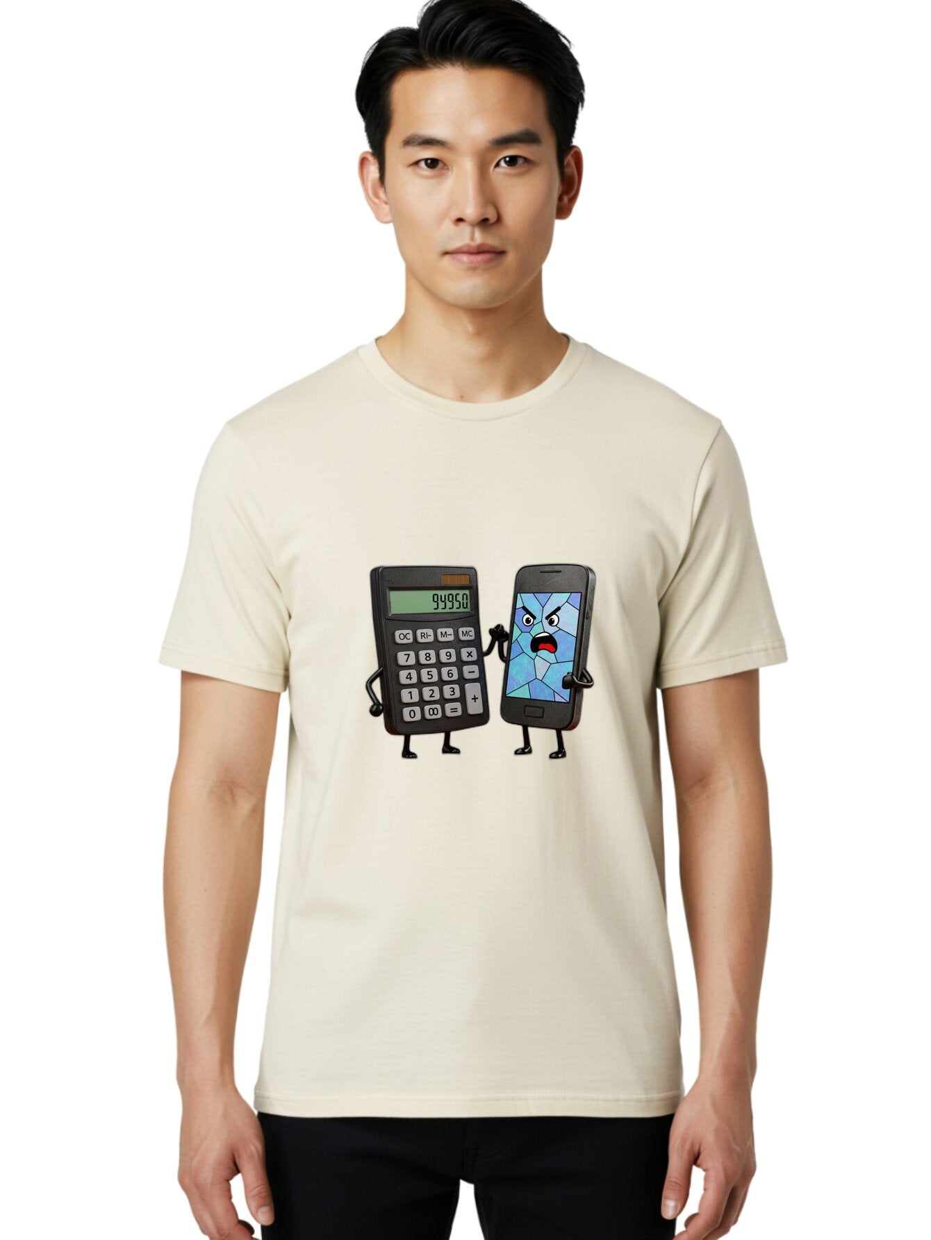 Calculator-And-Broken-Phone Men'S Graphic Tee, 100% Cotton, Comfortable Casual Summer Wear, Machine Washable, Vintage Camera, Old Camera, Antique Camera, Black Camera, Classic Photography, Photography Equipment, Nostalgic Device, Film Camera, Bap196 24
