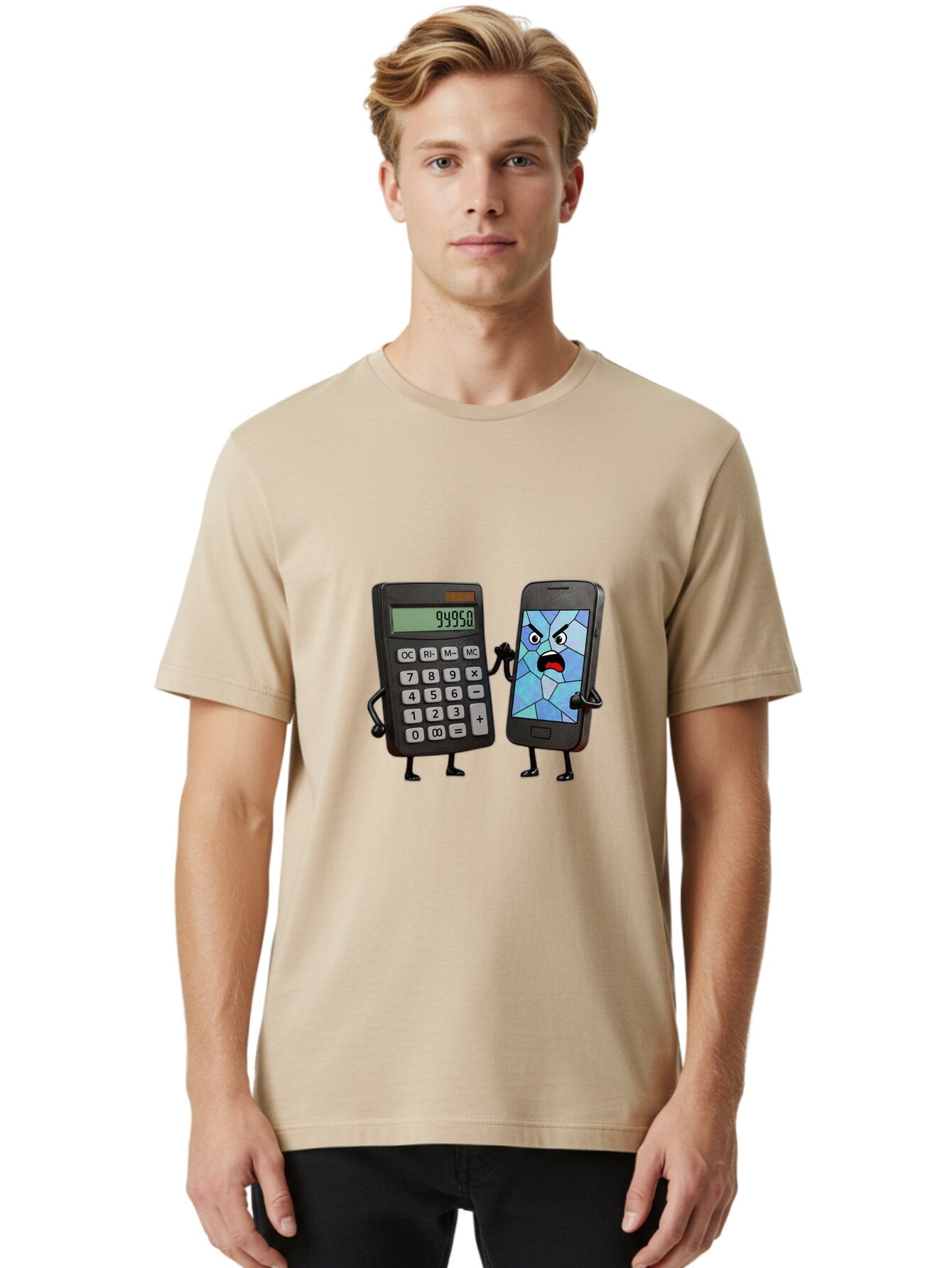 Calculator-And-Broken-Phone Men'S Graphic Tee, 100% Cotton, Comfortable Casual Summer Wear, Machine Washable, Vintage Camera, Old Camera, Antique Camera, Black Camera, Classic Photography, Photography Equipment, Nostalgic Device, Film Camera, Bap196 25