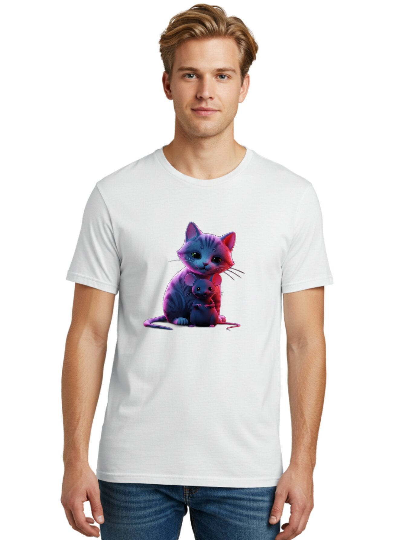 Cat-And-Mouse-1 Men'S Graphic Tee, 100% Cotton, Comfortable Casual Summer Wear, Machine Washable, Vintage Camera, Old Camera, Antique Camera, Black Camera, Classic Photography, Photography Equipment, Nostalgic Device, Film Camera, Camera Art Bap204 30