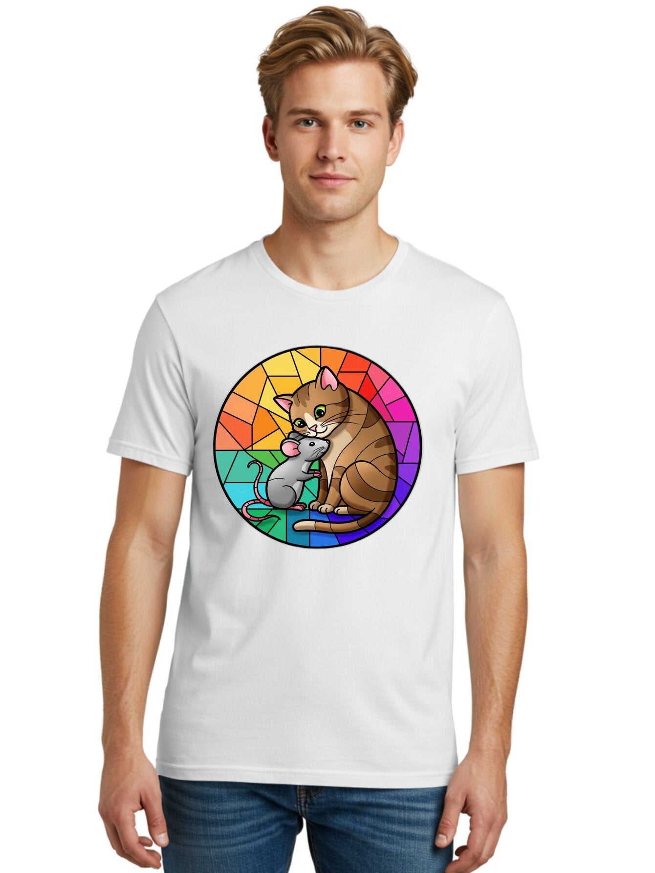 Cat-And-Mouse-2 Men'S Graphic Tee, 100% Cotton, Comfortable Casual Summer Wear, Machine Washable, Vintage Camera, Old Camera, Antique Camera, Black Camera, Classic Photography, Photography Equipment, Nostalgic Device, Film Camera, Camera Art Bap205 30