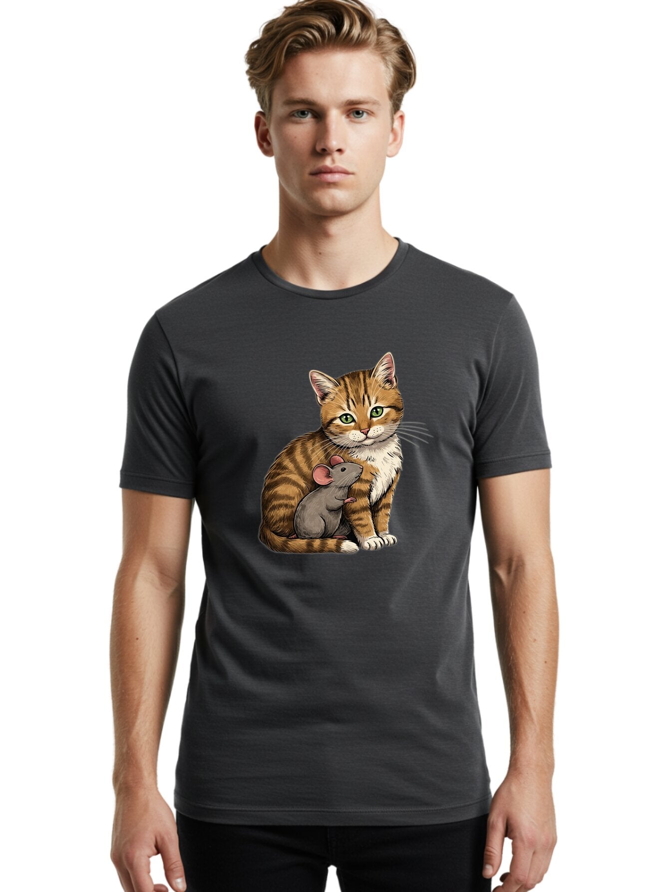 Cat-And-Mouse-4 Men'S Graphic Tee, 100% Cotton, Comfortable Casual Summer Wear, Machine Washable, Vintage Camera, Old Camera, Antique Camera, Black Camera, Classic Photography, Photography Equipment, Nostalgic Device, Film Camera, Camera Art Bap207 27