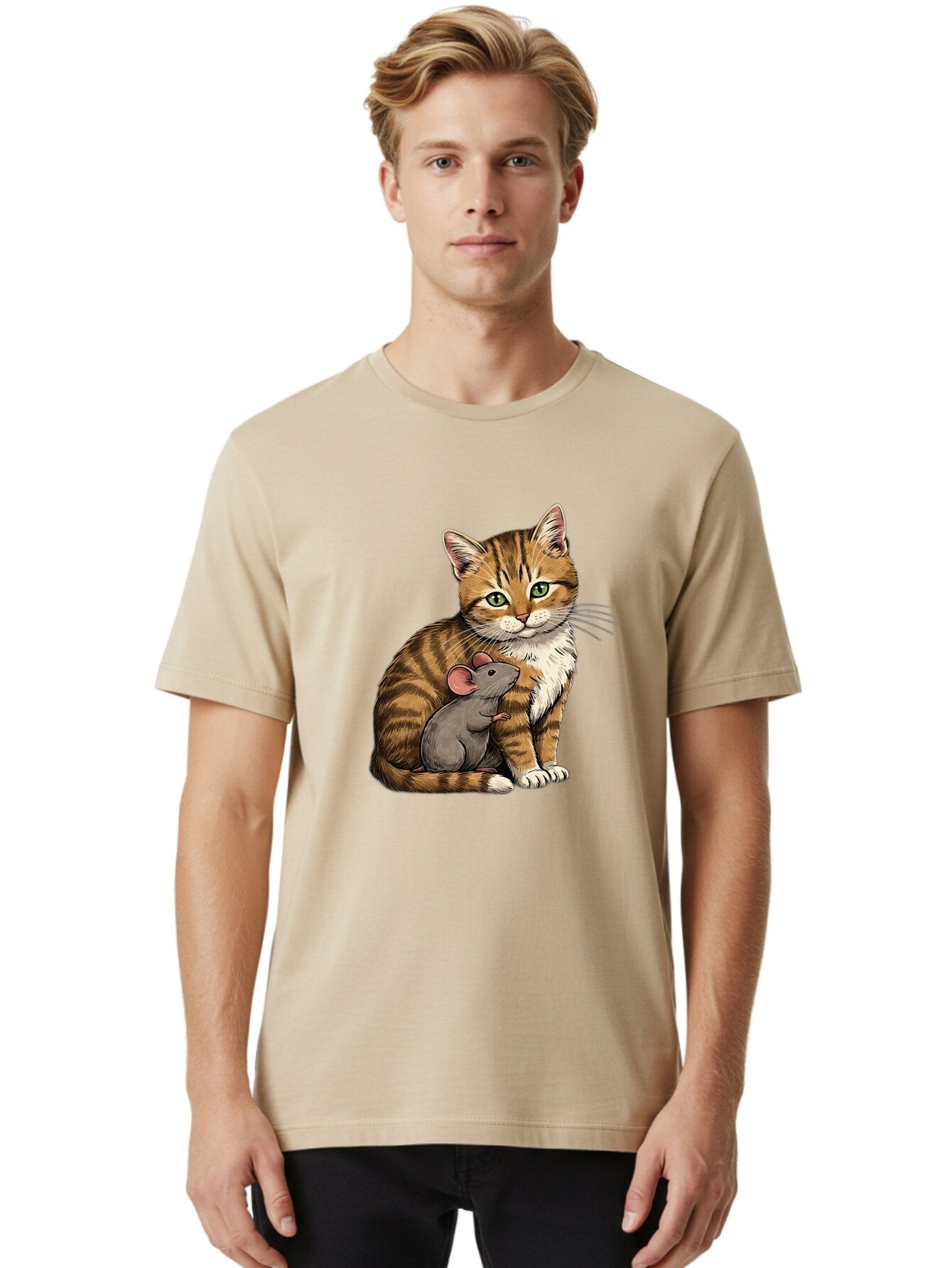 Cat-And-Mouse-4 Men'S Graphic Tee, 100% Cotton, Comfortable Casual Summer Wear, Machine Washable, Vintage Camera, Old Camera, Antique Camera, Black Camera, Classic Photography, Photography Equipment, Nostalgic Device, Film Camera, Camera Art Bap207 18
