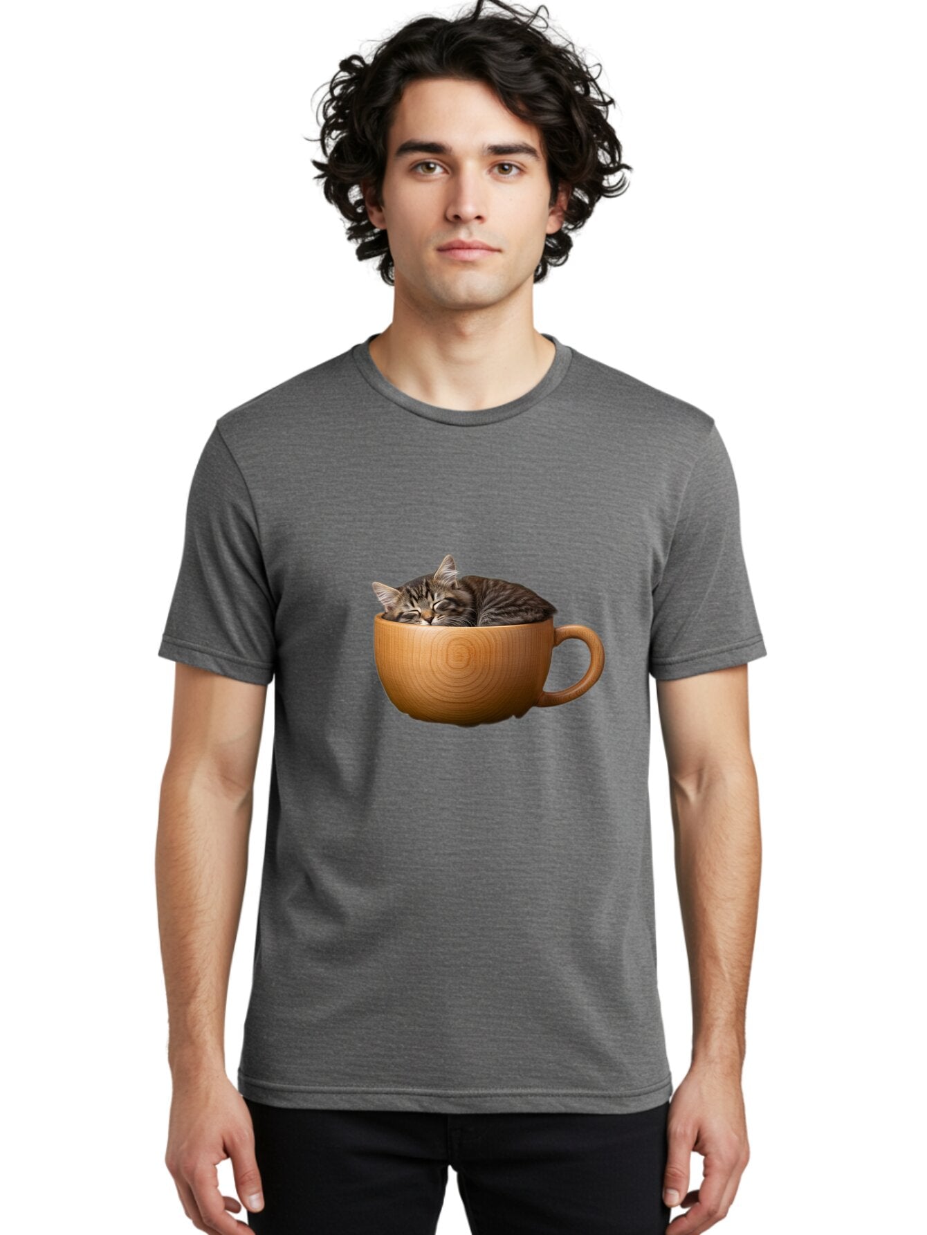 Cat-In-Cup-1 Men'S Graphic Tee, 100% Cotton, Comfortable Casual Summer Wear, Machine Washable, Vintage Camera, Old Camera, Antique Camera, Black Camera, Classic Photography, Photography Equipment, Nostalgic Device, Film Camera, Camera Art Bap213 26