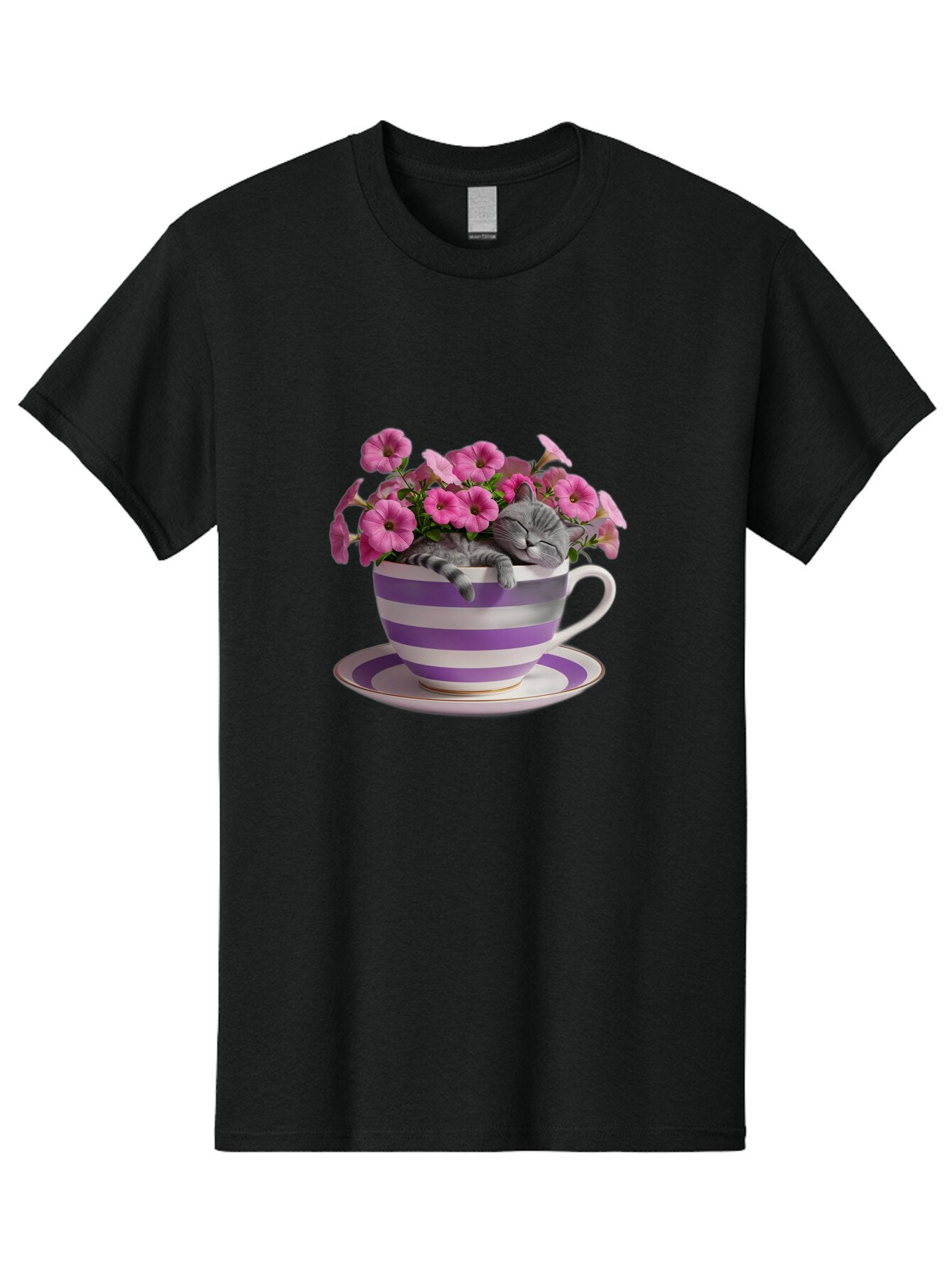 Cat-In-Tea-Cup-1 Men'S Graphic Tee, 100% Cotton, Comfortable Casual Summer Wear, Machine Washable, Vintage Camera, Old Camera, Antique Camera, Black Camera, Classic Photography, Photography Equipment, Nostalgic Device, Film Camera, Camera Art Bap218 9