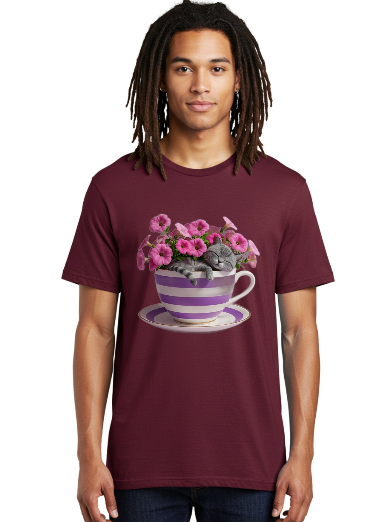 Cat-In-Tea-Cup-1 Men'S Graphic Tee, 100% Cotton, Comfortable Casual Summer Wear, Machine Washable, Vintage Camera, Old Camera, Antique Camera, Black Camera, Classic Photography, Photography Equipment, Nostalgic Device, Film Camera, Camera Art Bap218 28