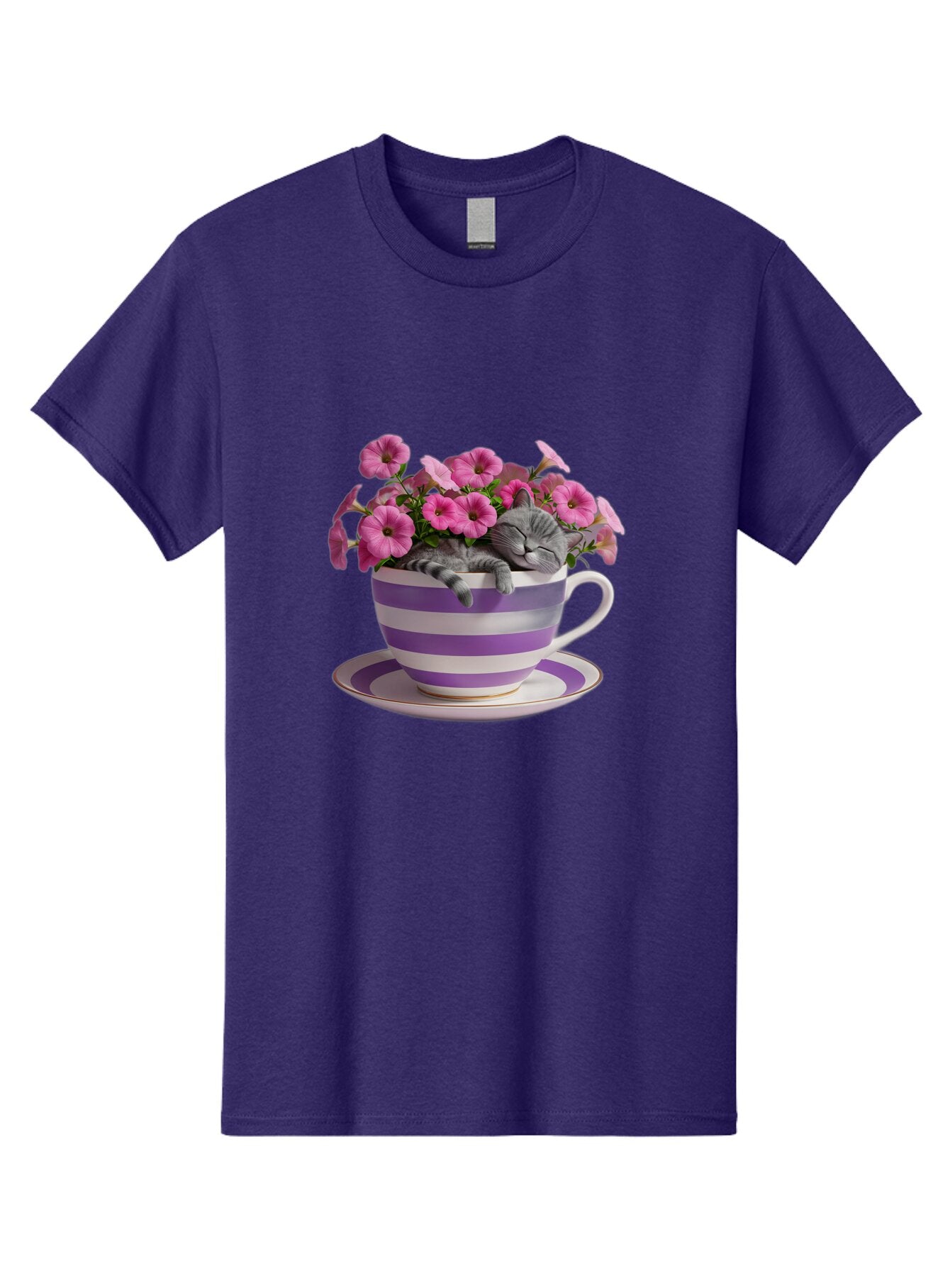 Cat-In-Tea-Cup-1 Men'S Graphic Tee, 100% Cotton, Comfortable Casual Summer Wear, Machine Washable, Vintage Camera, Old Camera, Antique Camera, Black Camera, Classic Photography, Photography Equipment, Nostalgic Device, Film Camera, Camera Art Bap218