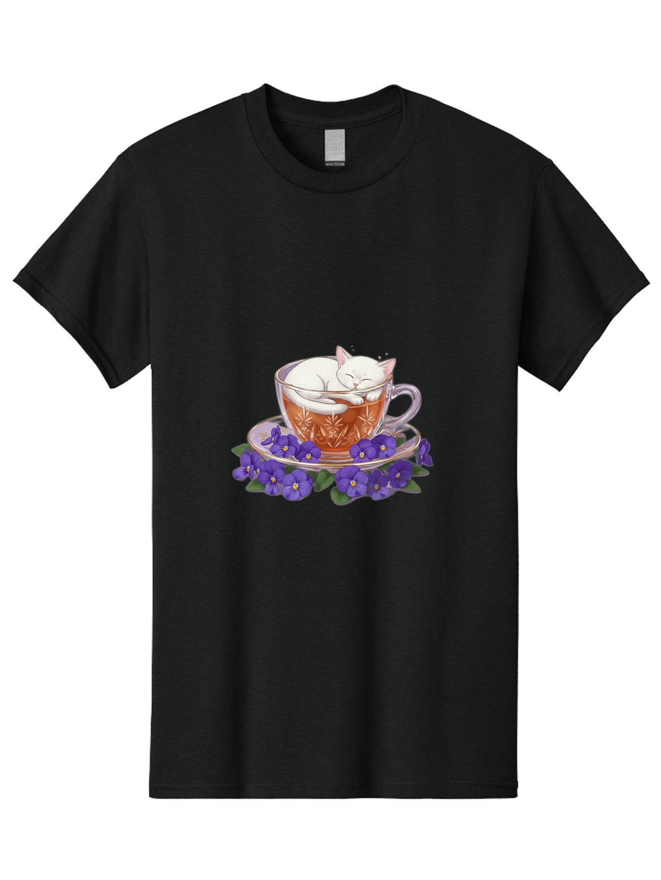 Cat-In-Tea-Cup-2 Men'S Graphic Tee, 100% Cotton, Comfortable Casual Summer Wear, Machine Washable, Vintage Camera, Old Camera, Antique Camera, Black Camera, Classic Photography, Photography Equipment, Nostalgic Device, Film Camera, Camera Art Bap219 3