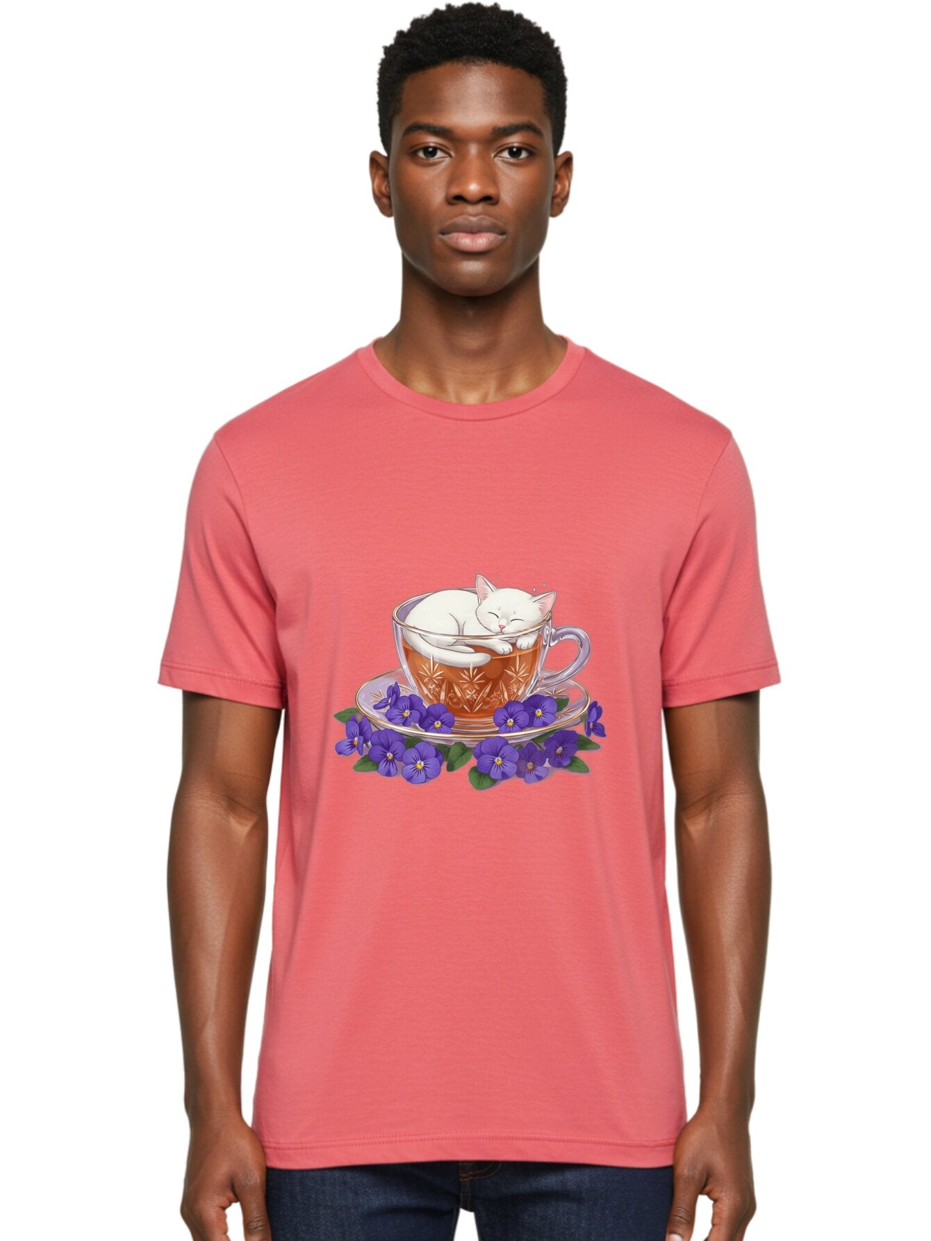 Cat-In-Tea-Cup-2 Men'S Graphic Tee, 100% Cotton, Comfortable Casual Summer Wear, Machine Washable, Vintage Camera, Old Camera, Antique Camera, Black Camera, Classic Photography, Photography Equipment, Nostalgic Device, Film Camera, Camera Art Bap219 17