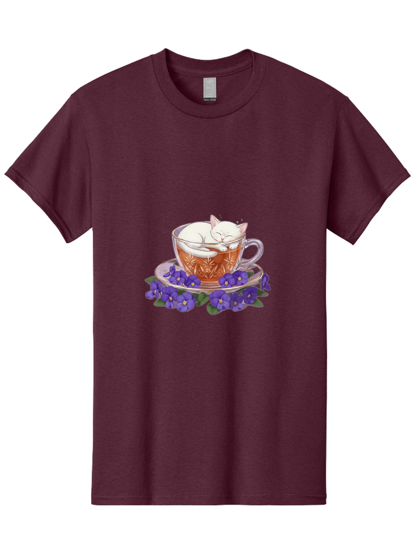 Cat-In-Tea-Cup-2 Men'S Graphic Tee, 100% Cotton, Comfortable Casual Summer Wear, Machine Washable, Vintage Camera, Old Camera, Antique Camera, Black Camera, Classic Photography, Photography Equipment, Nostalgic Device, Film Camera, Camera Art Bap219