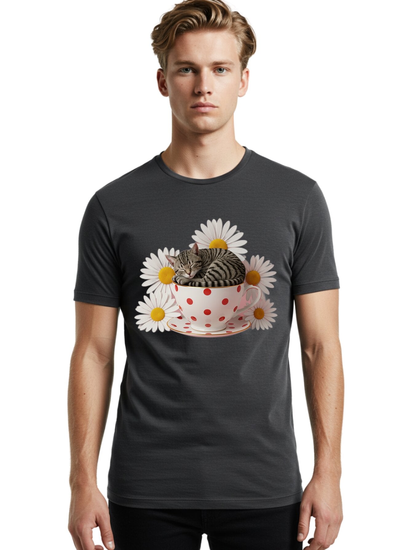 Cat-In-Tea-Cup Men'S Graphic Tee, 100% Cotton, Comfortable Casual Summer Wear, Machine Washable, Vintage Camera, Old Camera, Antique Camera, Black Camera, Classic Photography, Photography Equipment, Nostalgic Device, Film Camera, Camera Art Bap220 28