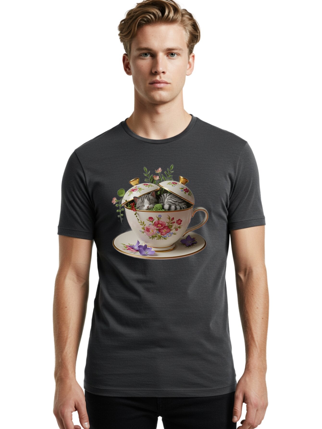 Cat-In-Teacup Men'S Graphic Tee, 100% Cotton, Comfortable Casual Summer Wear, Machine Washable, Vintage Camera, Old Camera, Antique Camera, Black Camera, Classic Photography, Photography Equipment, Nostalgic Device, Film Camera, Camera Art Bap221 26