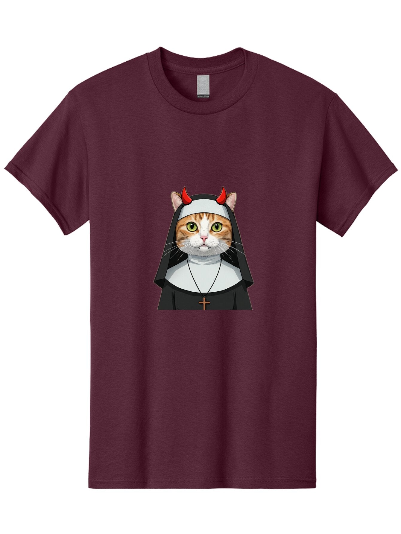 Cat-Nun-1 Men'S Graphic Tee, 100% Cotton, Comfortable Casual Summer Wear, Machine Washable, Vintage Camera, Old Camera, Antique Camera, Black Camera, Classic Photography, Photography Equipment, Nostalgic Device, Film Camera, Camera Art Bap224 15