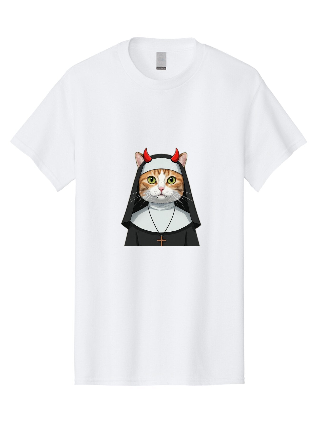 Cat-Nun-1 Men'S Graphic Tee, 100% Cotton, Comfortable Casual Summer Wear, Machine Washable, Vintage Camera, Old Camera, Antique Camera, Black Camera, Classic Photography, Photography Equipment, Nostalgic Device, Film Camera, Camera Art Bap224