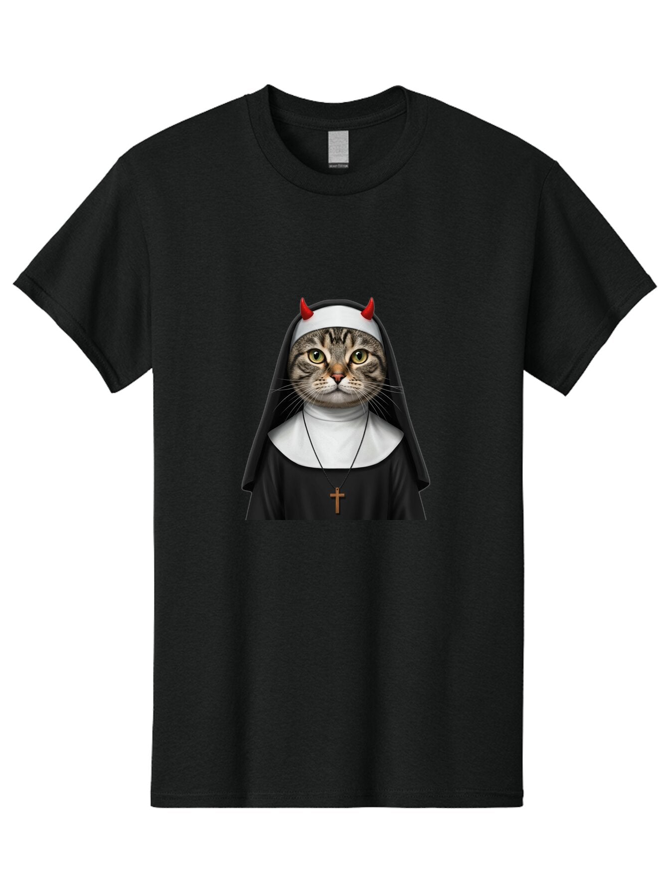 Cat-Nun-With-Devil-Horns Men'S Graphic Tee, 100% Cotton, Comfortable Casual Summer Wear, Machine Washable, Vintage Camera, Old Camera, Antique Camera, Black Camera, Classic Photography, Photography Equipment, Nostalgic Device, Film Camera, Bap228 11