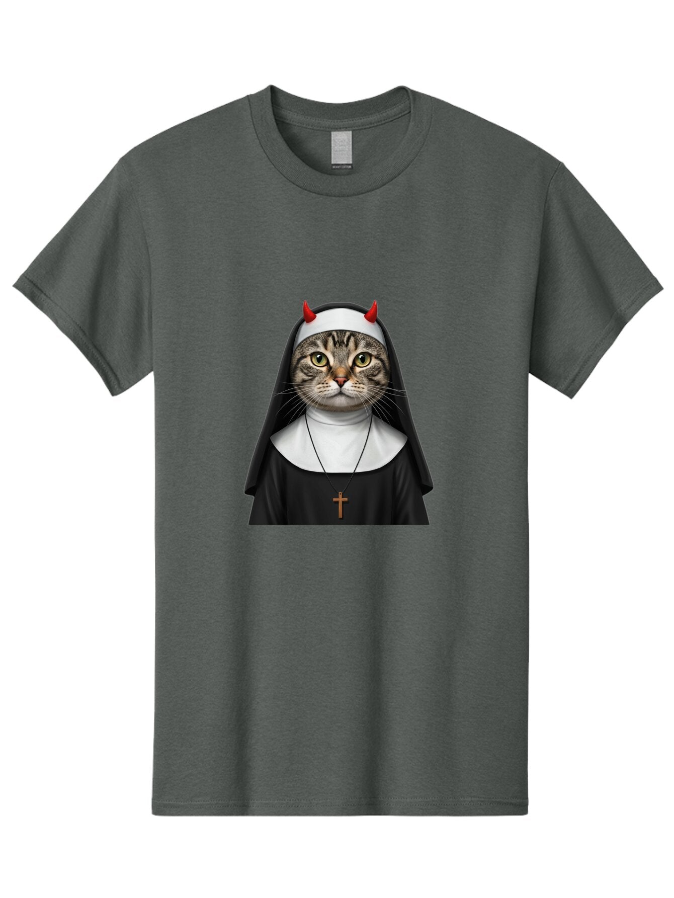 Cat-Nun-With-Devil-Horns Men'S Graphic Tee, 100% Cotton, Comfortable Casual Summer Wear, Machine Washable, Vintage Camera, Old Camera, Antique Camera, Black Camera, Classic Photography, Photography Equipment, Nostalgic Device, Film Camera, Bap228 5