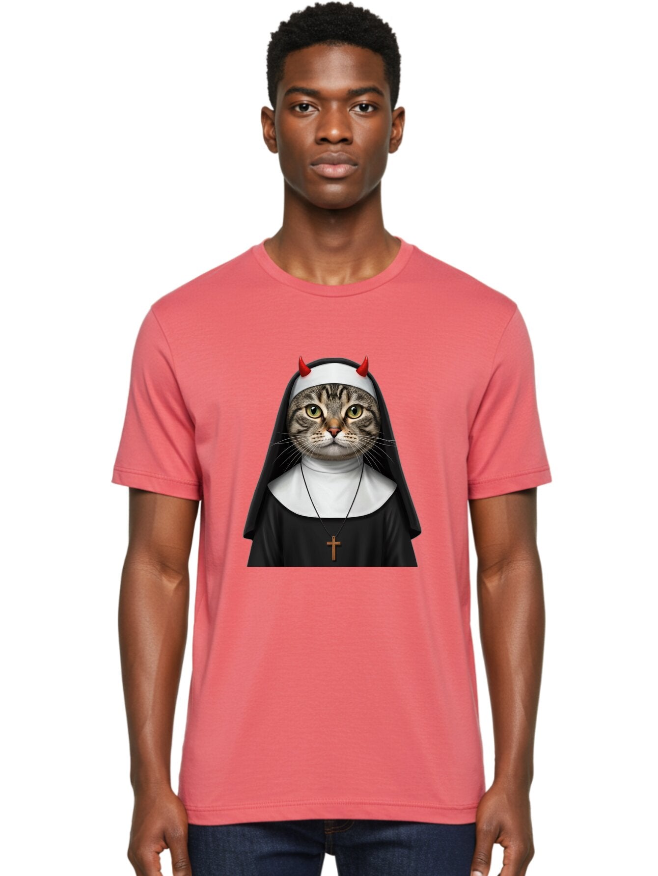 Cat-Nun-With-Devil-Horns Men'S Graphic Tee, 100% Cotton, Comfortable Casual Summer Wear, Machine Washable, Vintage Camera, Old Camera, Antique Camera, Black Camera, Classic Photography, Photography Equipment, Nostalgic Device, Film Camera, Bap228 26