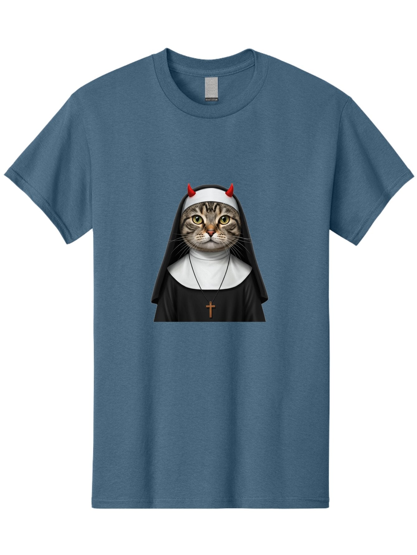 Cat-Nun-With-Devil-Horns Men'S Graphic Tee, 100% Cotton, Comfortable Casual Summer Wear, Machine Washable, Vintage Camera, Old Camera, Antique Camera, Black Camera, Classic Photography, Photography Equipment, Nostalgic Device, Film Camera, Bap228 8