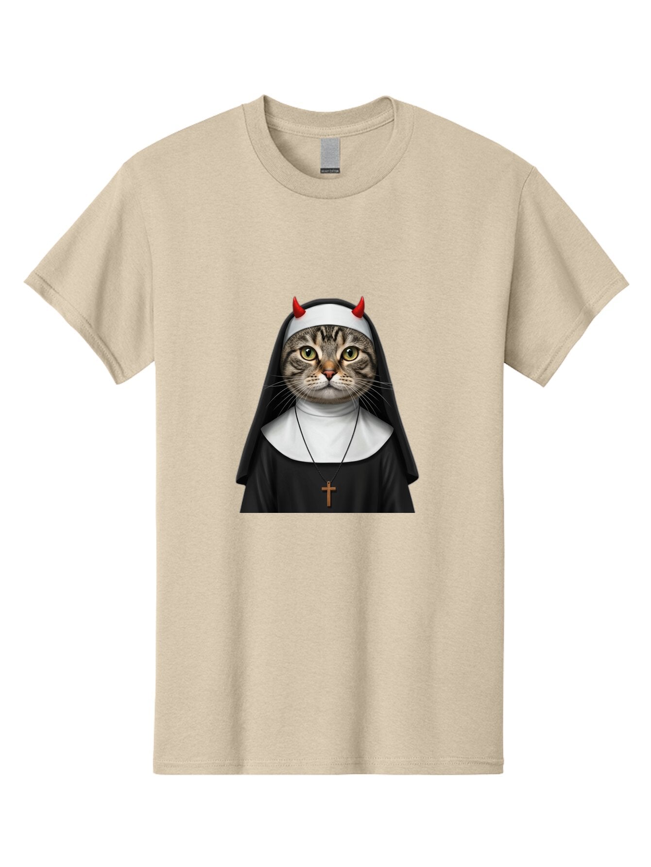 Cat-Nun-With-Devil-Horns Men'S Graphic Tee, 100% Cotton, Comfortable Casual Summer Wear, Machine Washable, Vintage Camera, Old Camera, Antique Camera, Black Camera, Classic Photography, Photography Equipment, Nostalgic Device, Film Camera, Bap228 3