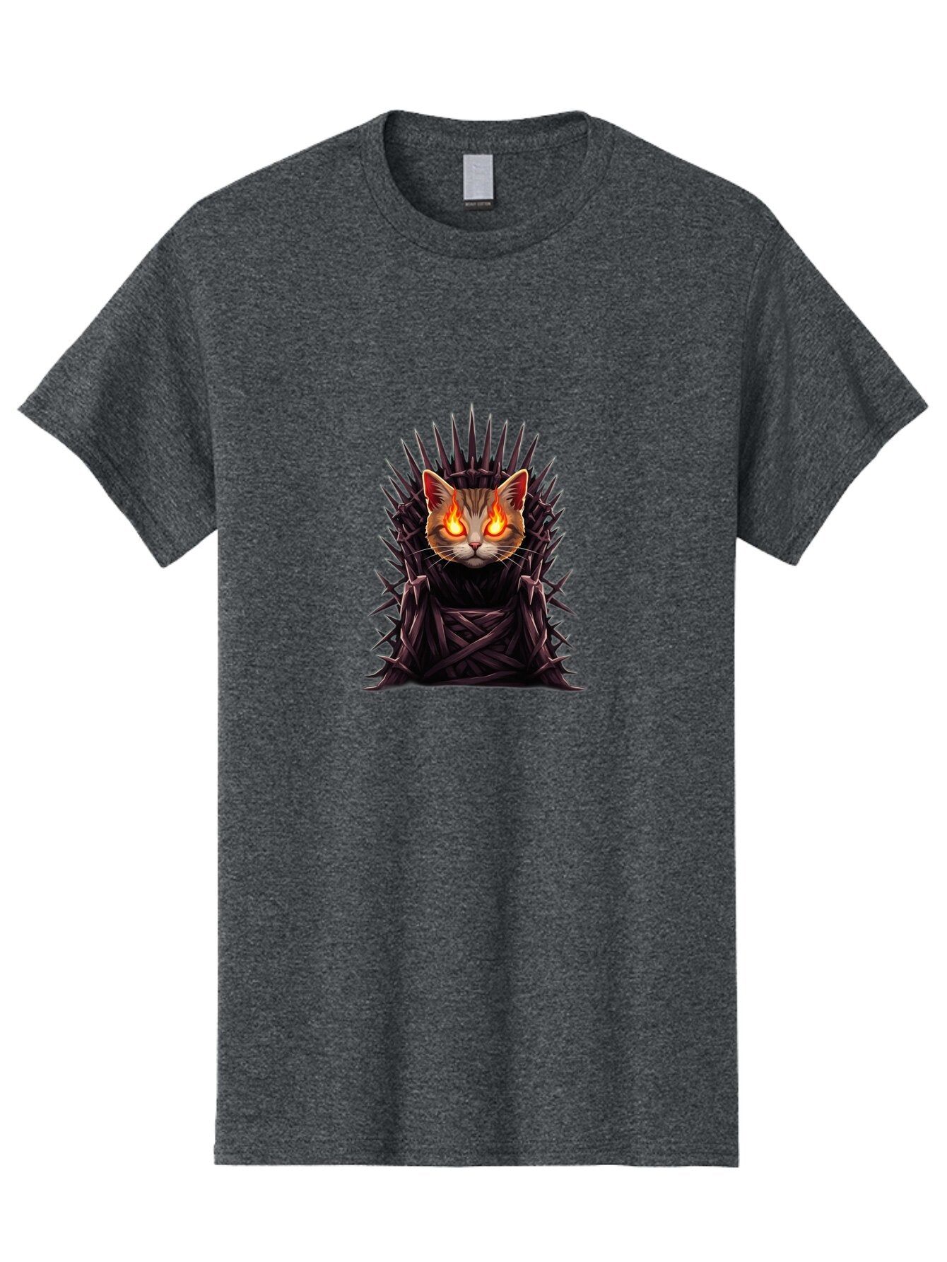Cat-On-Iron-Throne-1 Men'S Graphic Tee, 100% Cotton, Comfortable Casual Summer Wear, Machine Washable, Vintage Camera, Old Camera, Antique Camera, Black Camera, Classic Photography, Photography Equipment, Nostalgic Device, Film Camera, Bap230