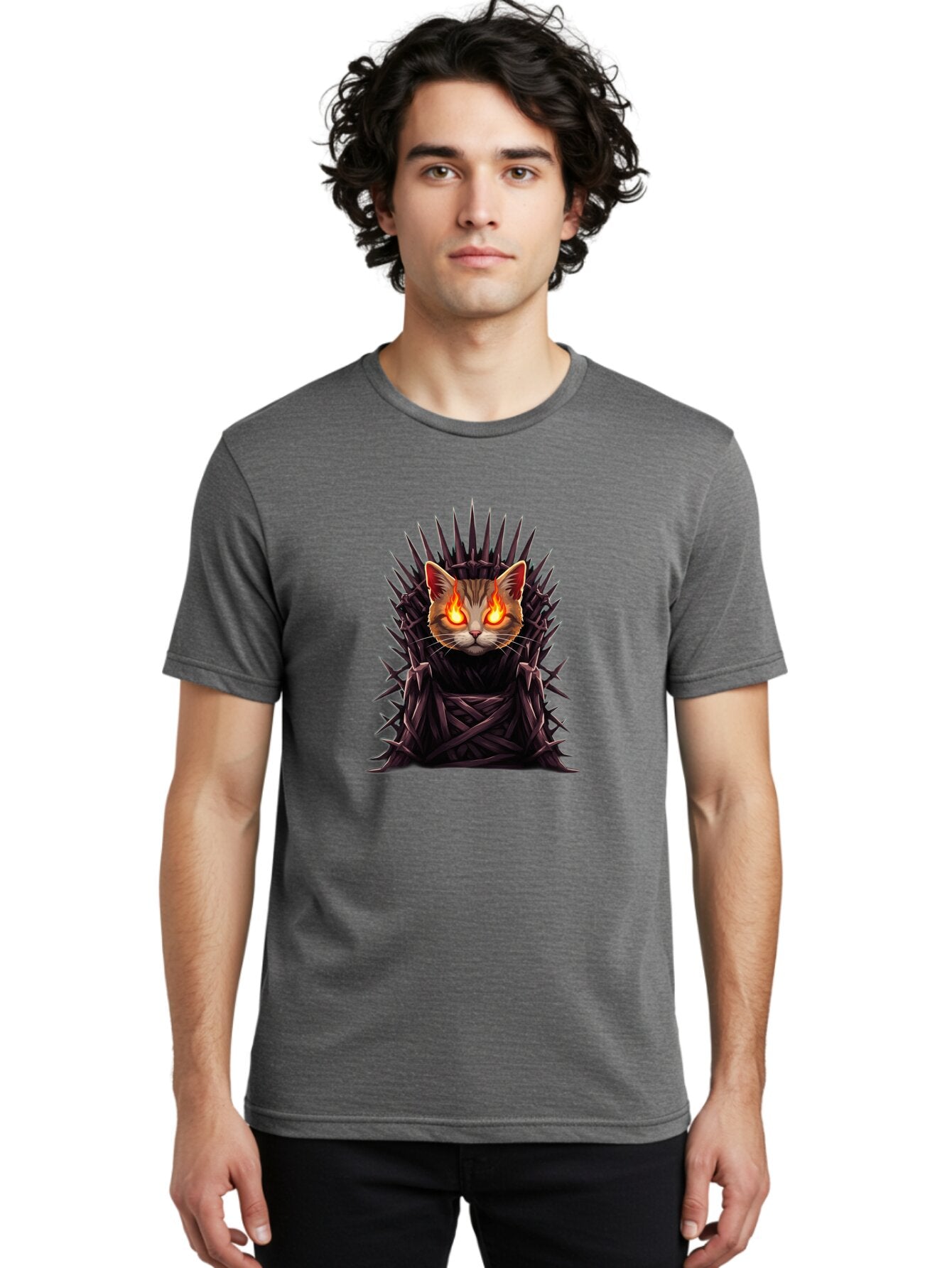Cat-On-Iron-Throne-1 Men'S Graphic Tee, 100% Cotton, Comfortable Casual Summer Wear, Machine Washable, Vintage Camera, Old Camera, Antique Camera, Black Camera, Classic Photography, Photography Equipment, Nostalgic Device, Film Camera, Bap230 18