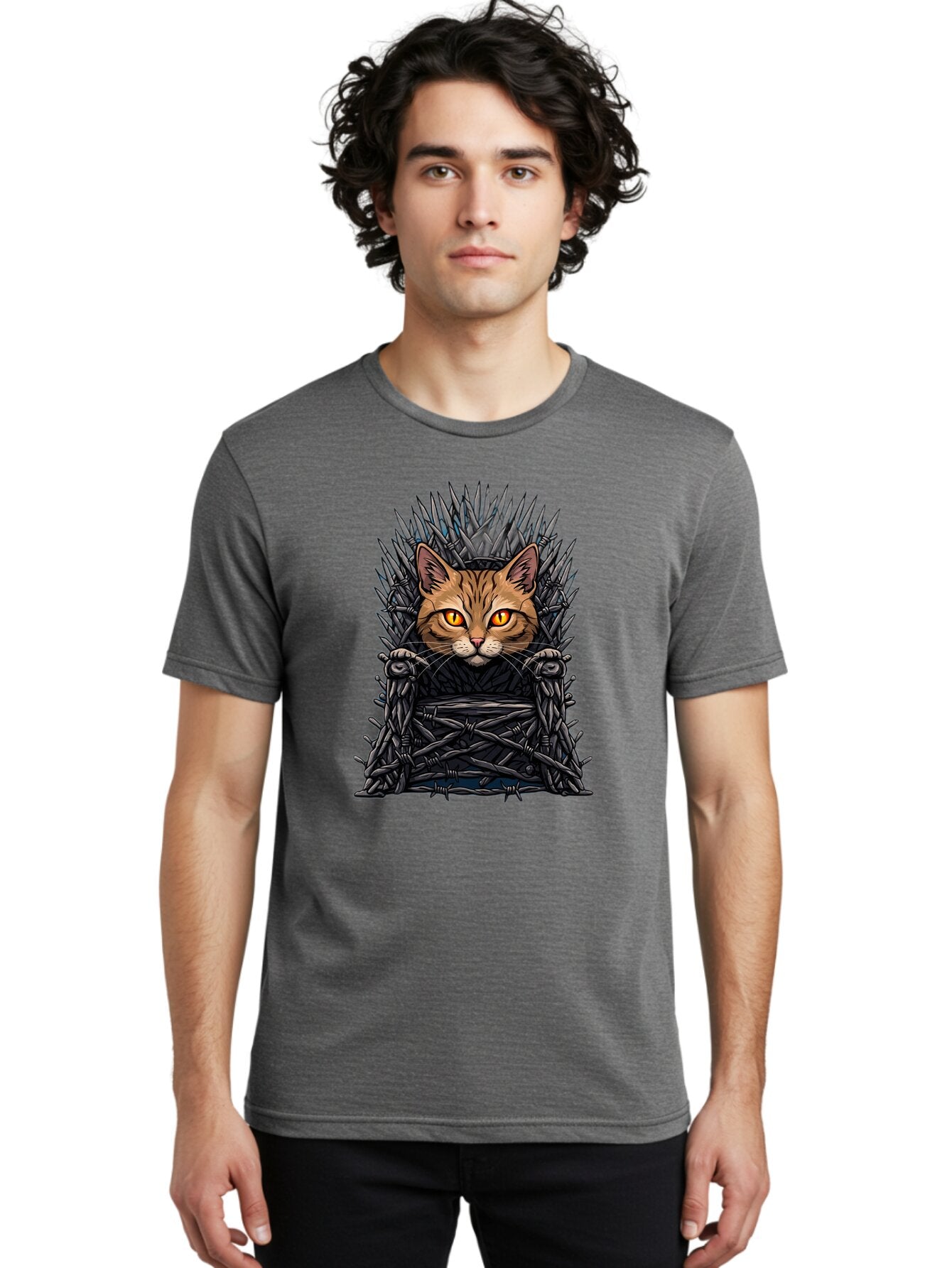 Cat-On-Iron-Throne-2 Men'S Graphic Tee, 100% Cotton, Comfortable Casual Summer Wear, Machine Washable, Vintage Camera, Old Camera, Antique Camera, Black Camera, Classic Photography, Photography Equipment, Nostalgic Device, Film Camera, Bap231 16