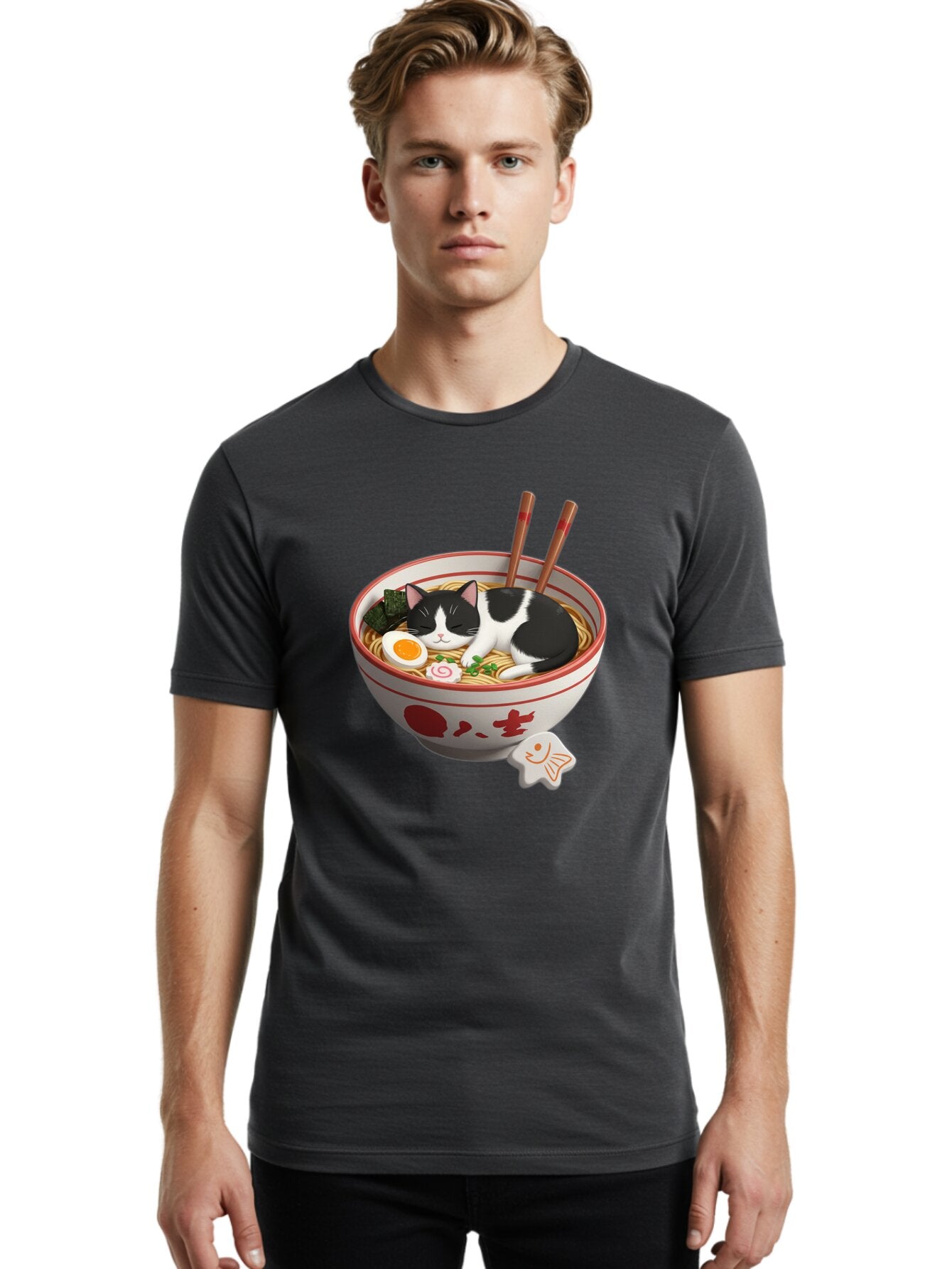 Cat-Sleeping-In-Ramen-1 Men'S Graphic Tee, 100% Cotton, Comfortable Casual Summer Wear, Machine Washable, Vintage Camera, Old Camera, Antique Camera, Black Camera, Classic Photography, Photography Equipment, Nostalgic Device, Film Camera, Bap236 27