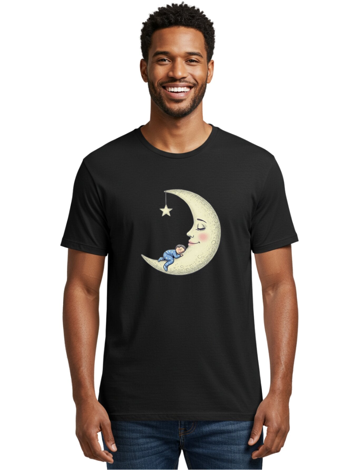Child-Sleeping-On-Crescent-Moon Men'S Graphic Tee, 100% Cotton, Comfortable Casual Summer Wear, Machine Washable, Vintage Camera, Old Camera, Antique Camera, Black Camera, Classic Photography, Photography Equipment, Nostalgic Device, Bap251 20