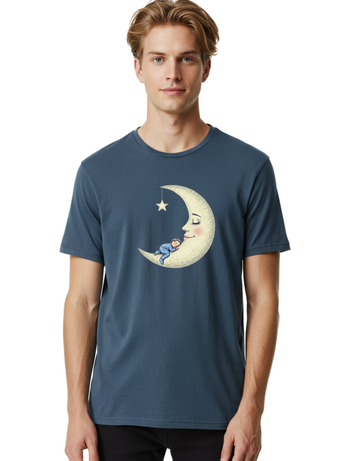 Child-Sleeping-On-Crescent-Moon Men'S Graphic Tee, 100% Cotton, Comfortable Casual Summer Wear, Machine Washable, Vintage Camera, Old Camera, Antique Camera, Black Camera, Classic Photography, Photography Equipment, Nostalgic Device, Bap251 24