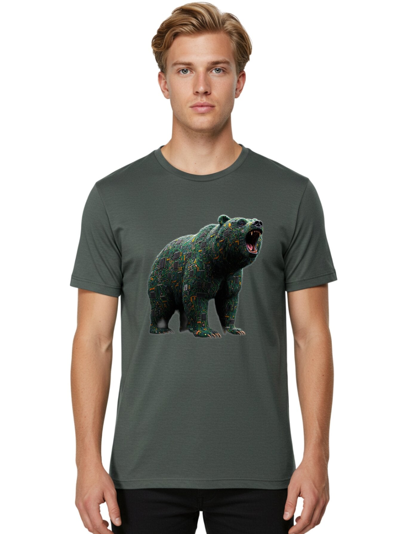 Circuit-Bear Men'S Graphic Tee, 100% Cotton, Comfortable Casual Summer Wear, Machine Washable, Vintage Camera, Old Camera, Antique Camera, Black Camera, Classic Photography, Photography Equipment, Nostalgic Device, Film Camera, Camera Art Bap254 24