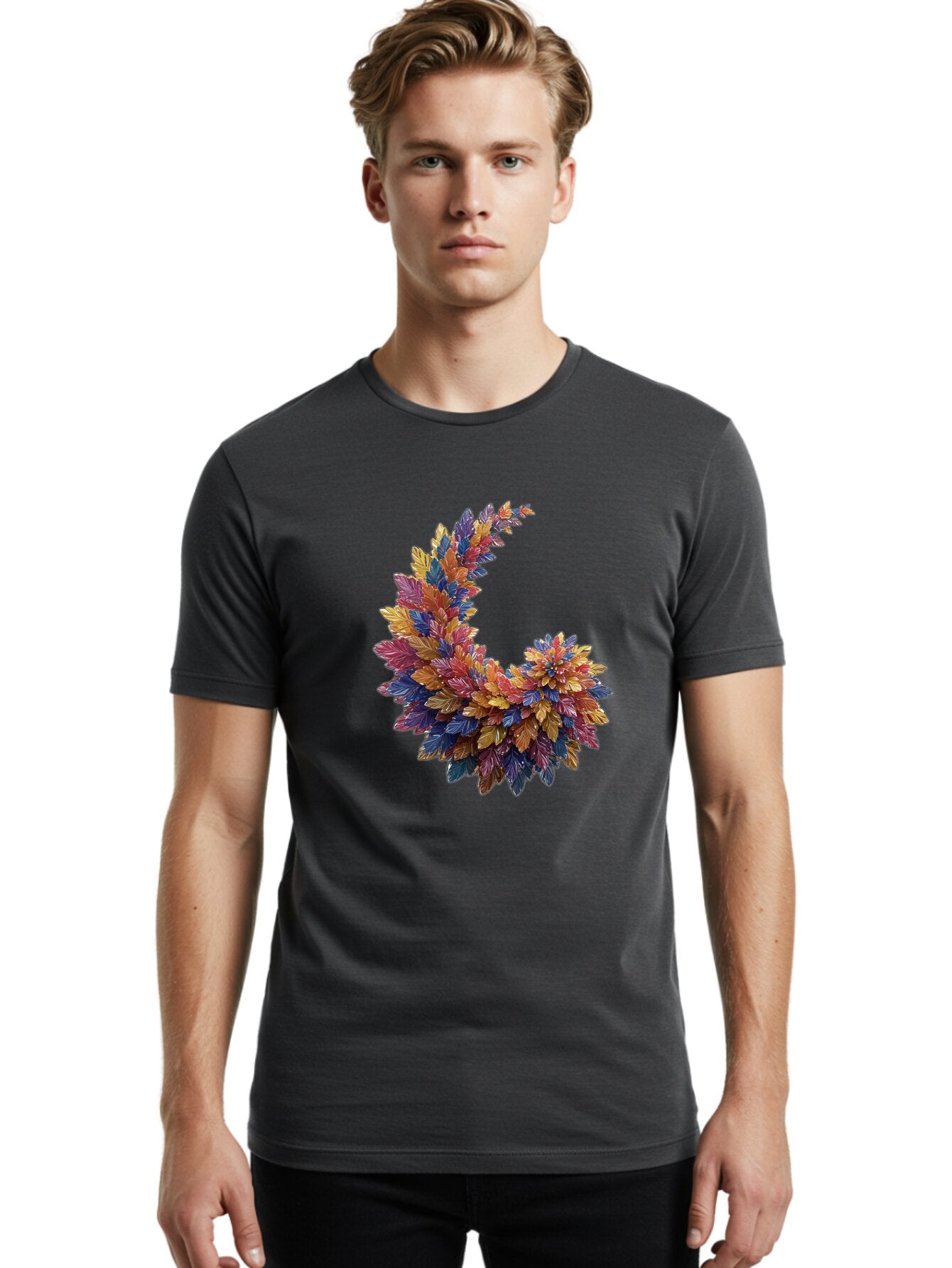 Colorful-Leaves-Graphic Men'S Graphic Tee, 100% Cotton, Comfortable Casual Summer Wear, Machine Washable, Vintage Camera, Old Camera, Antique Camera, Black Camera, Classic Photography, Photography Equipment, Nostalgic Device, Film Camera, Bap268 29