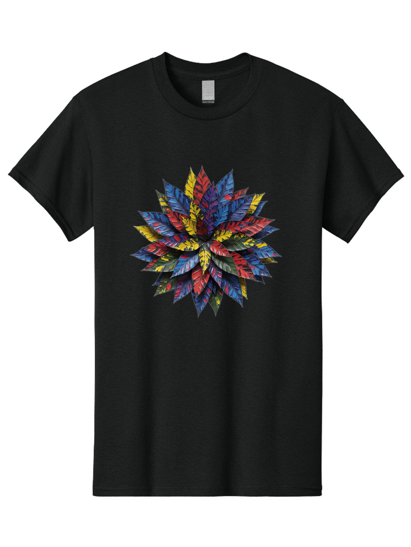 Colorful-Leaves-Mandala Men'S Graphic Tee, 100% Cotton, Comfortable Casual Summer Wear, Machine Washable, Vintage Camera, Old Camera, Antique Camera, Black Camera, Classic Photography, Photography Equipment, Nostalgic Device, Film Camera, Bap269 11