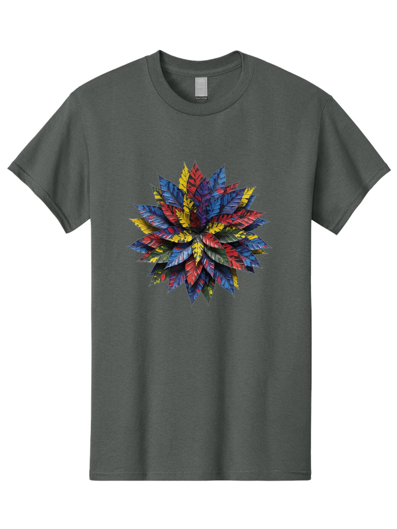 Colorful-Leaves-Mandala Men'S Graphic Tee, 100% Cotton, Comfortable Casual Summer Wear, Machine Washable, Vintage Camera, Old Camera, Antique Camera, Black Camera, Classic Photography, Photography Equipment, Nostalgic Device, Film Camera, Bap269