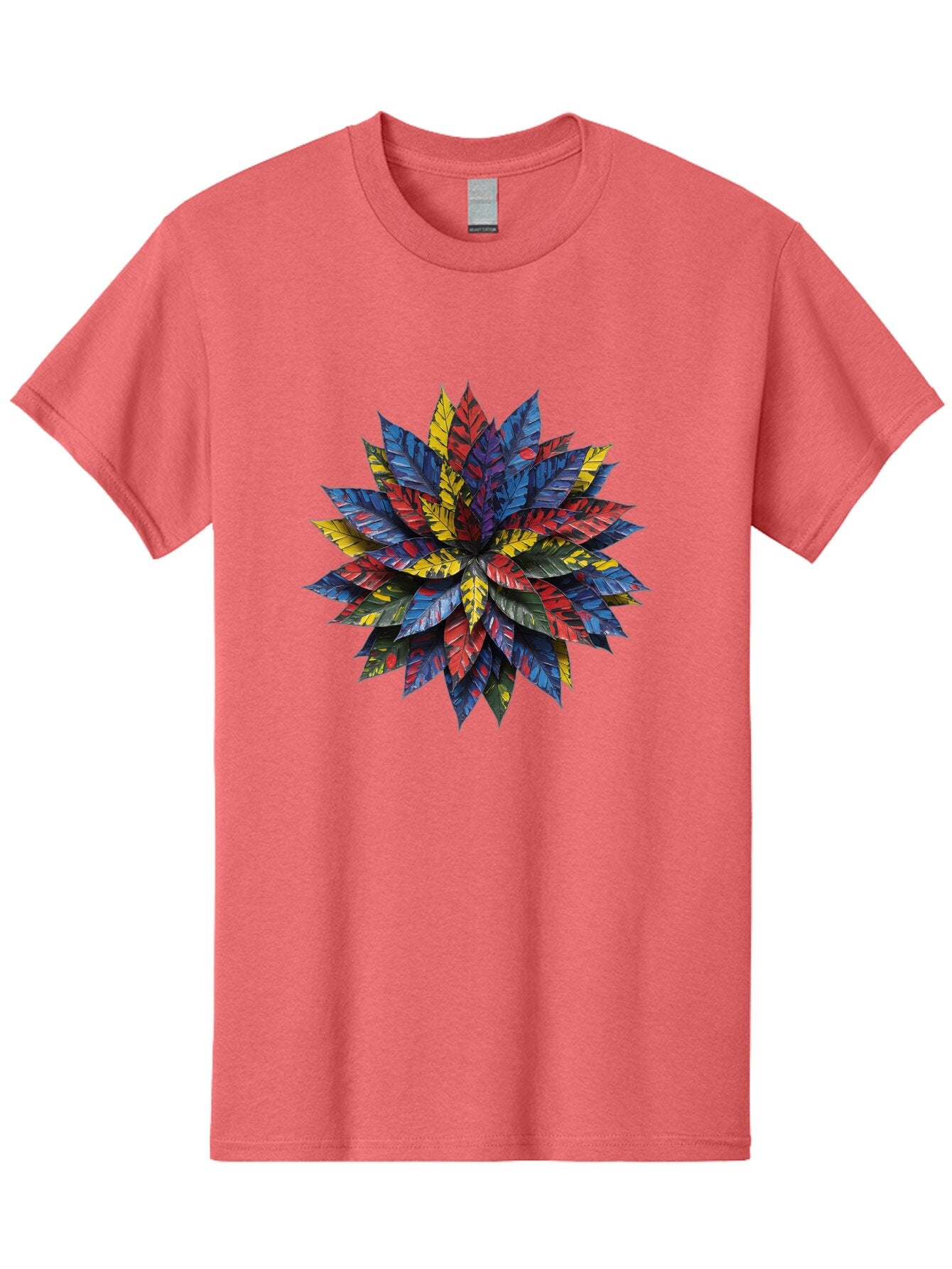 Colorful-Leaves-Mandala Men'S Graphic Tee, 100% Cotton, Comfortable Casual Summer Wear, Machine Washable, Vintage Camera, Old Camera, Antique Camera, Black Camera, Classic Photography, Photography Equipment, Nostalgic Device, Film Camera, Bap269 7