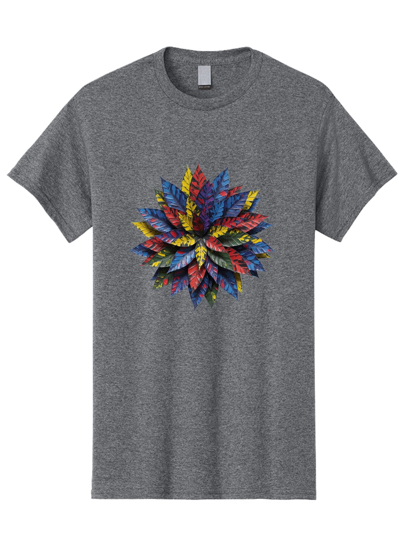 Colorful-Leaves-Mandala Men'S Graphic Tee, 100% Cotton, Comfortable Casual Summer Wear, Machine Washable, Vintage Camera, Old Camera, Antique Camera, Black Camera, Classic Photography, Photography Equipment, Nostalgic Device, Film Camera, Bap269 6