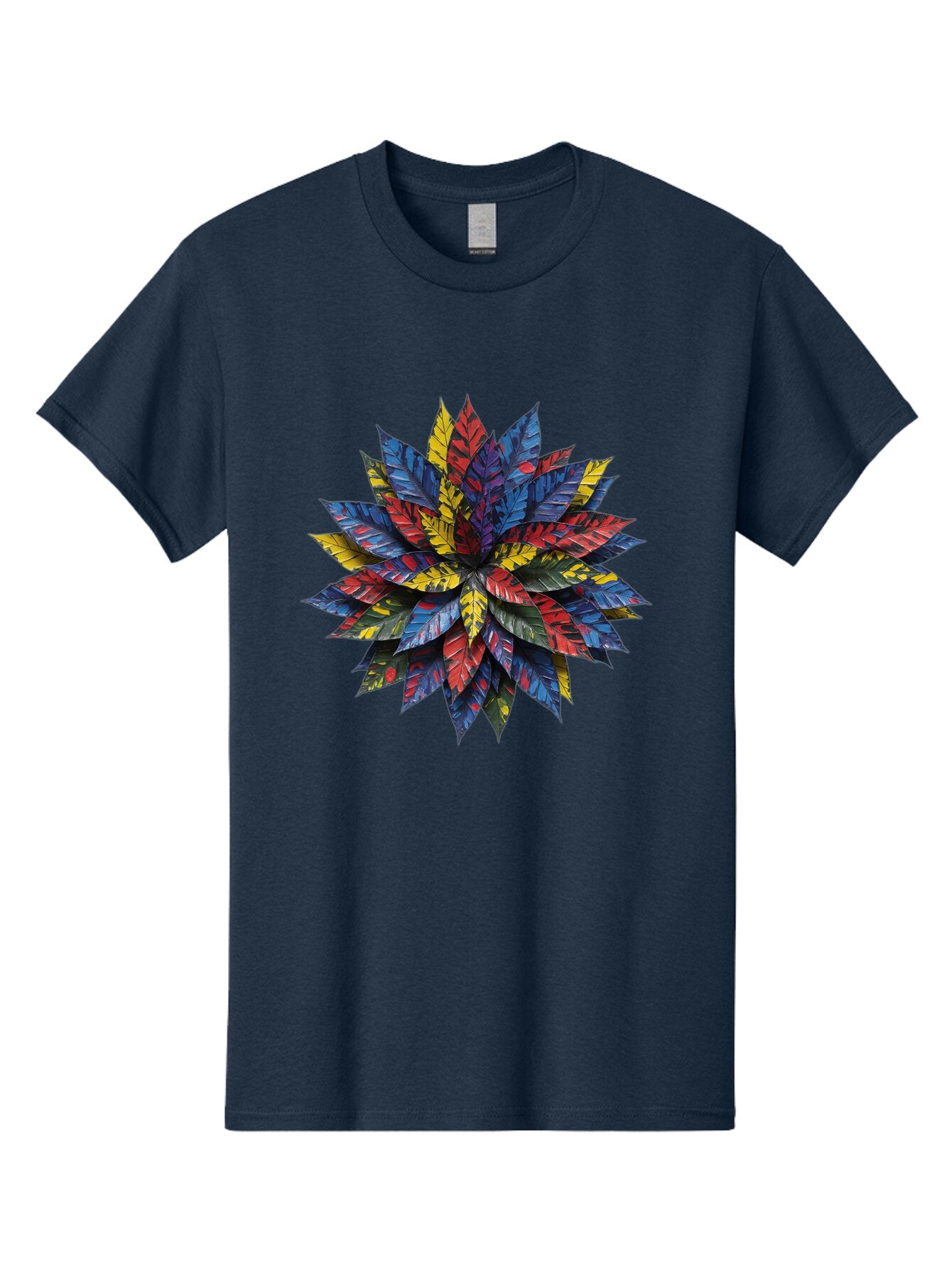 Colorful-Leaves-Mandala Men'S Graphic Tee, 100% Cotton, Comfortable Casual Summer Wear, Machine Washable, Vintage Camera, Old Camera, Antique Camera, Black Camera, Classic Photography, Photography Equipment, Nostalgic Device, Film Camera, Bap269 5