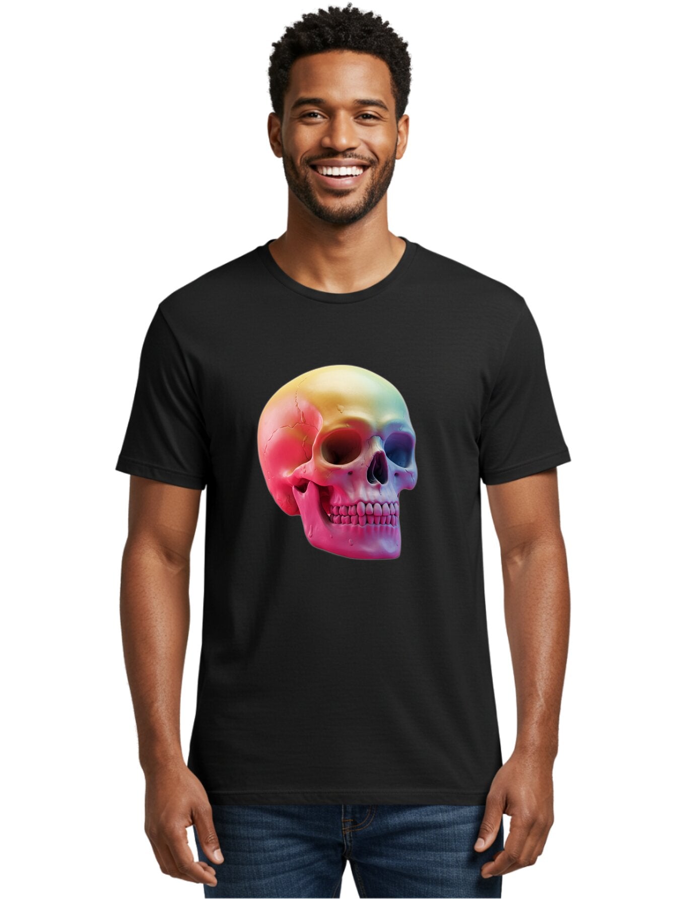 Colorful-Skull-1 Men'S Graphic Tee, 100% Cotton, Comfortable Casual Summer Wear, Machine Washable, Vintage Camera, Old Camera, Antique Camera, Black Camera, Classic Photography, Photography Equipment, Nostalgic Device, Film Camera, Camera Art Bap270 22