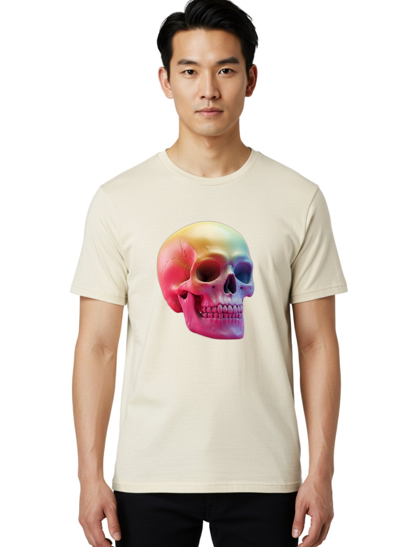 Colorful-Skull-1 Men'S Graphic Tee, 100% Cotton, Comfortable Casual Summer Wear, Machine Washable, Vintage Camera, Old Camera, Antique Camera, Black Camera, Classic Photography, Photography Equipment, Nostalgic Device, Film Camera, Camera Art Bap270 18