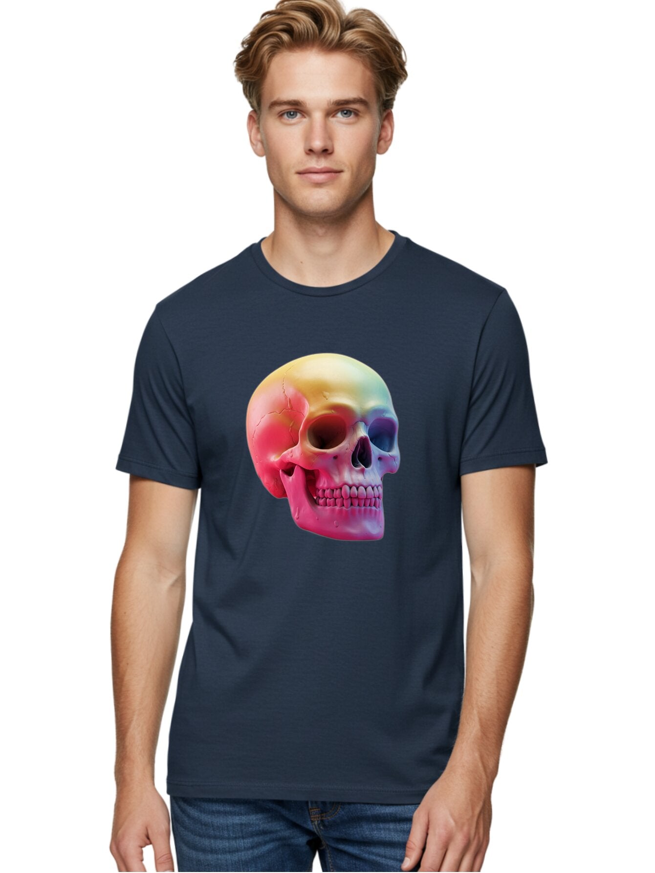Colorful-Skull-1 Men'S Graphic Tee, 100% Cotton, Comfortable Casual Summer Wear, Machine Washable, Vintage Camera, Old Camera, Antique Camera, Black Camera, Classic Photography, Photography Equipment, Nostalgic Device, Film Camera, Camera Art Bap270 17
